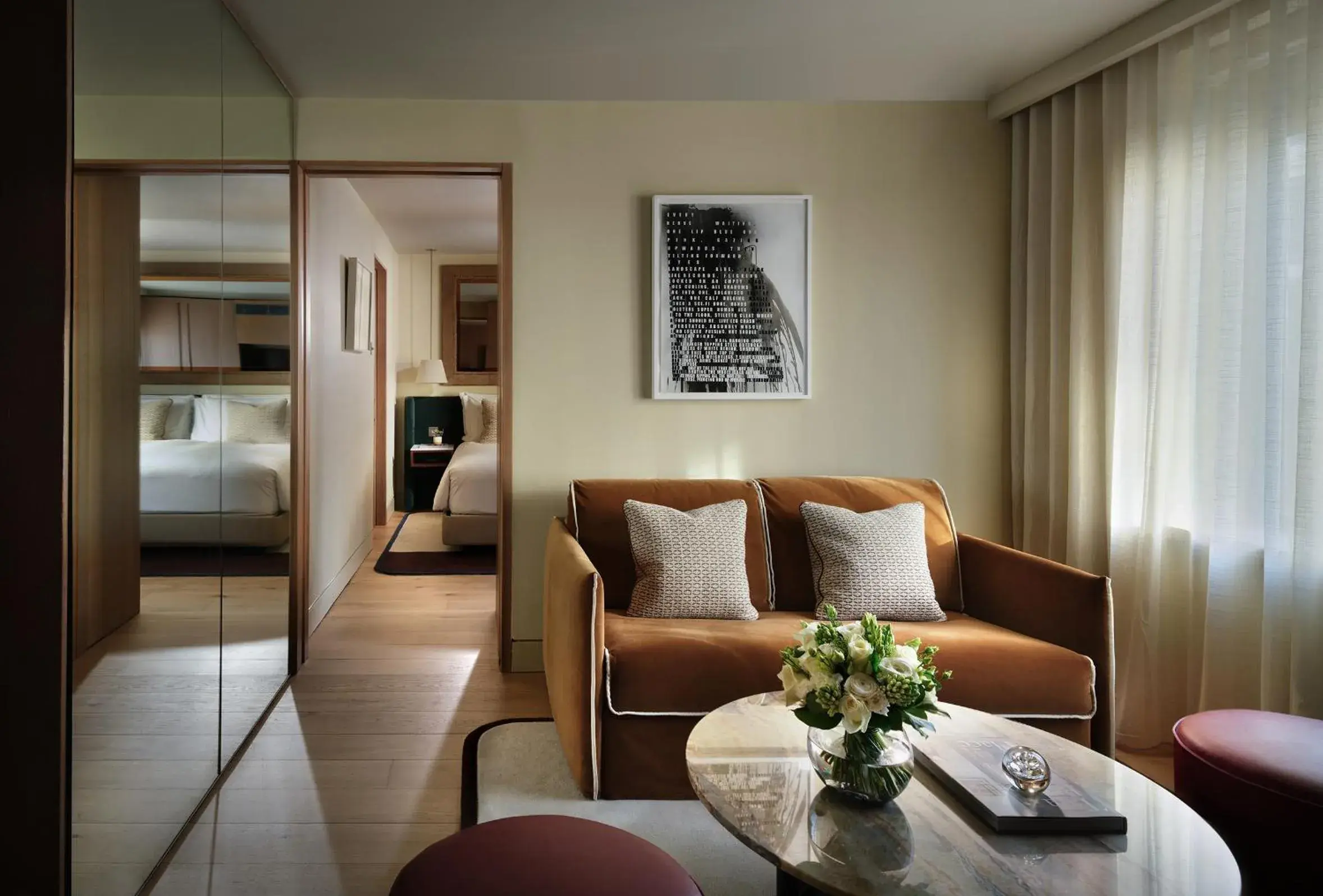 Living room, Bed in The Hari London Living room, Bed in The Hari London