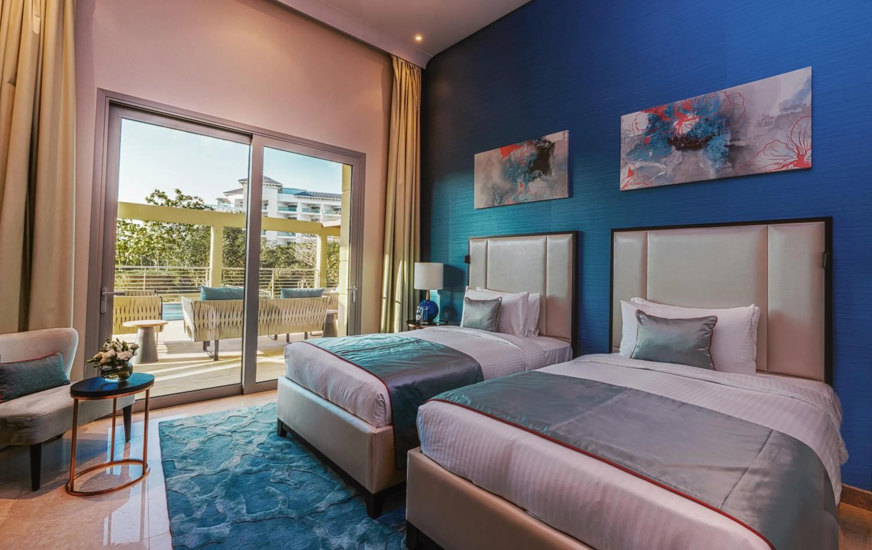 Balcony/Terrace, Bed in Rixos The Palm Hotel & Suites - Ultra All Inclusive