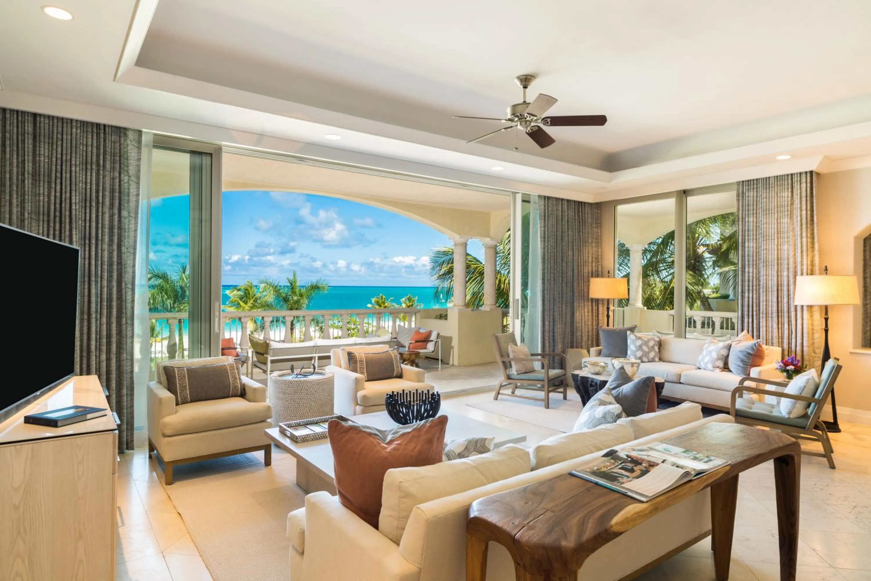 Living room in Grace Bay Club