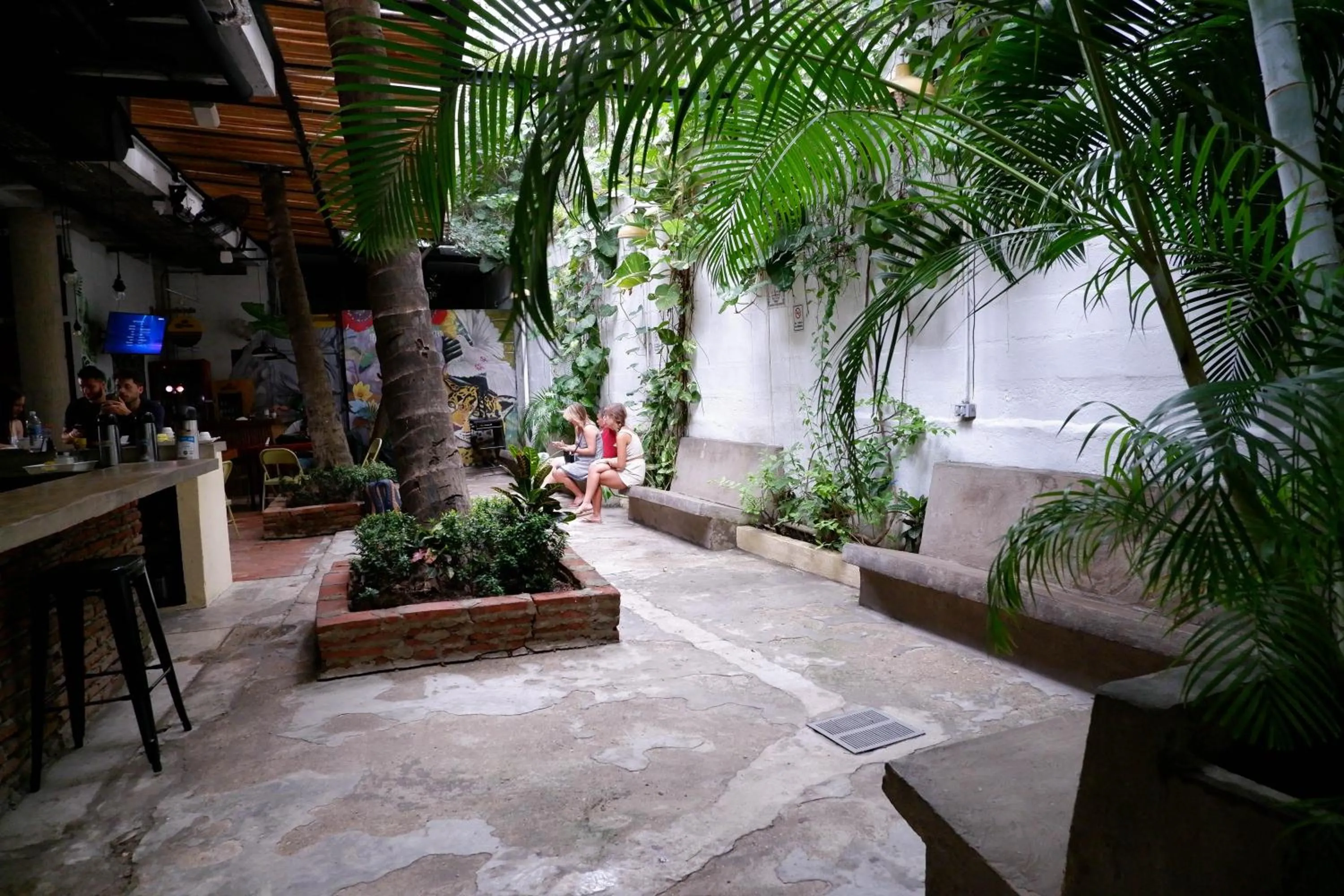 Seating area in Santuario Getsemani Hostel