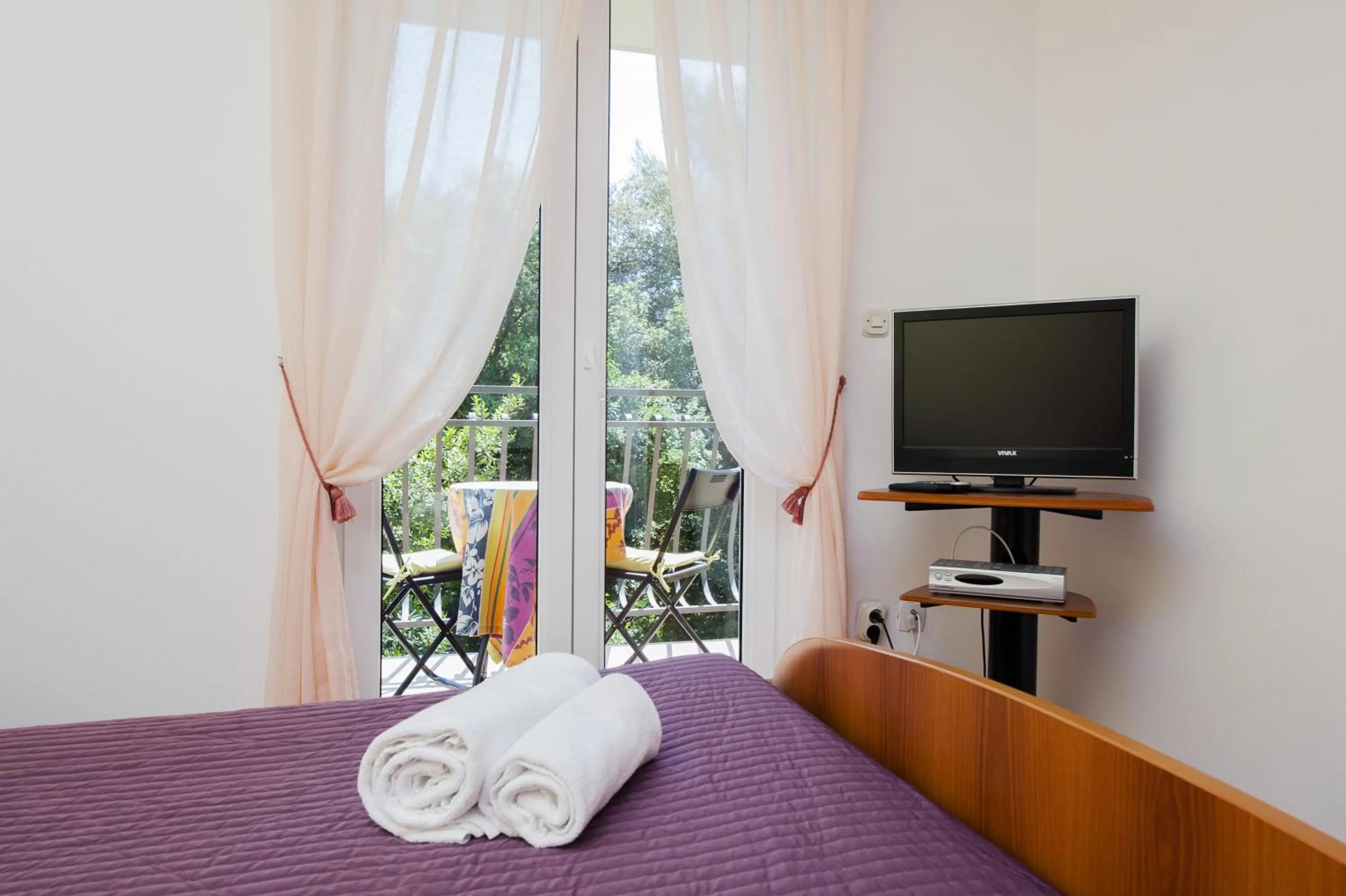 Balcony/Terrace, Bed in Apartments Villa Borik