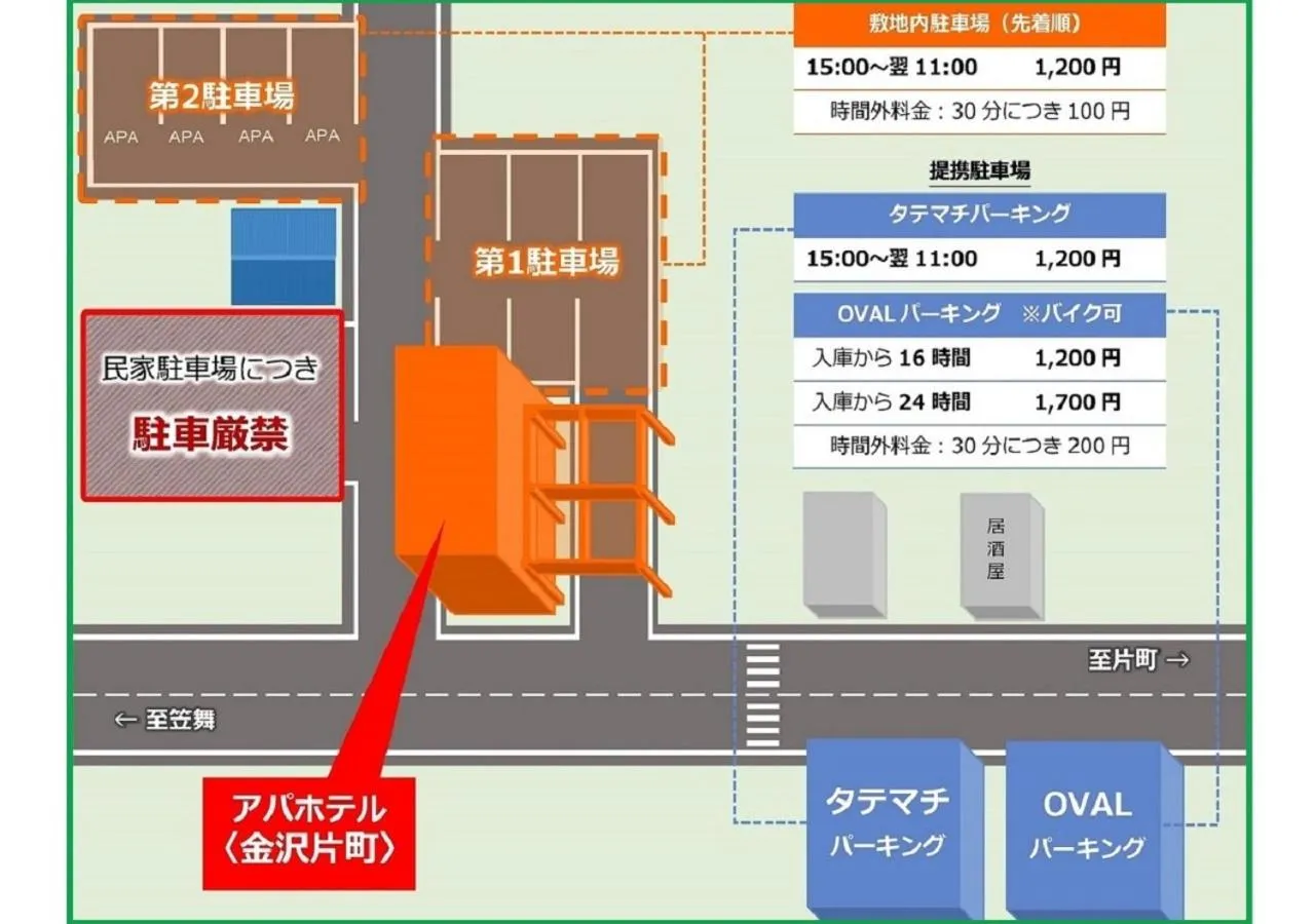 Parking in APA Hotel Kanazawa Katamachi