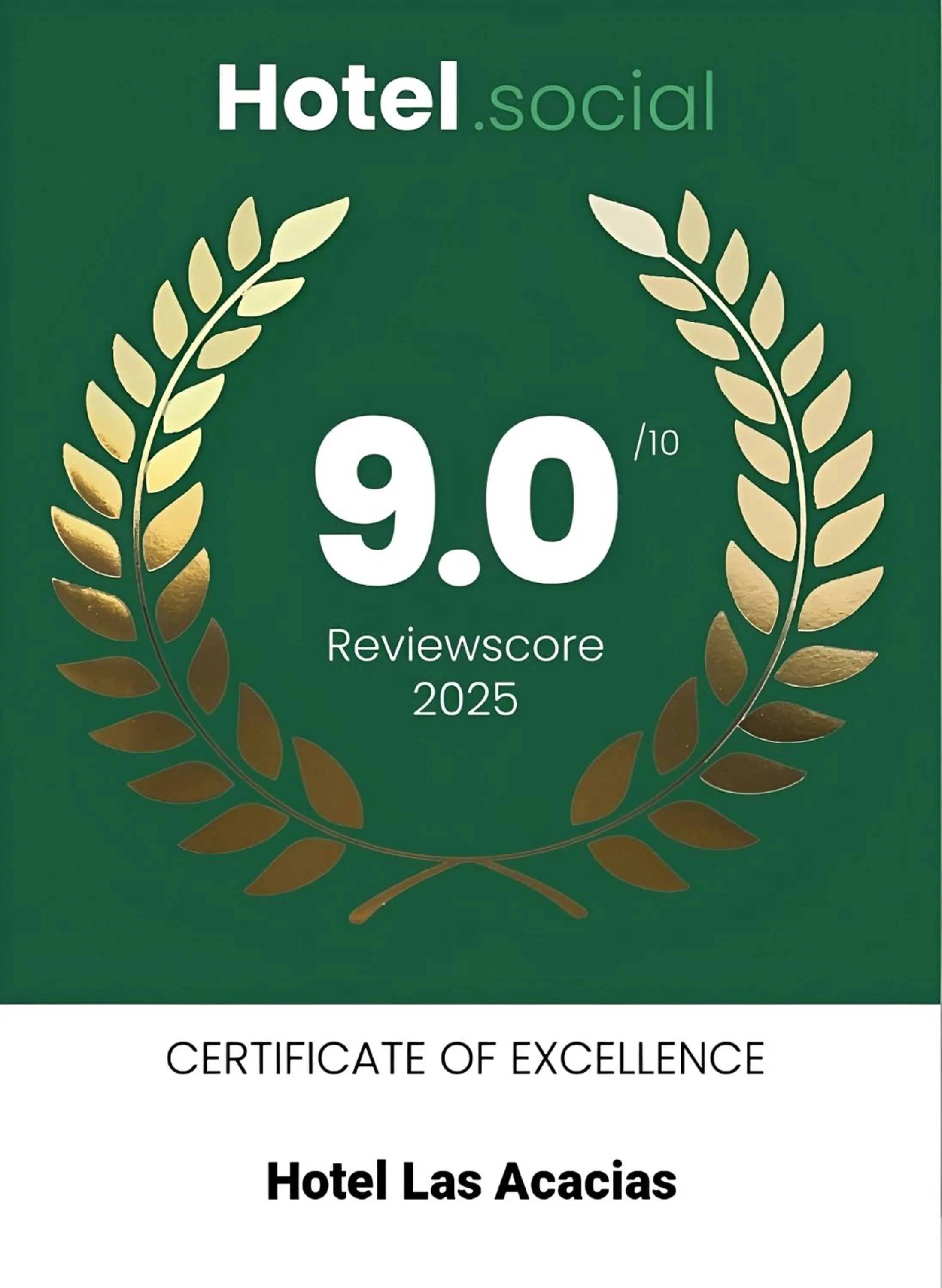 Certificate/Award in Hotel Las Acacias