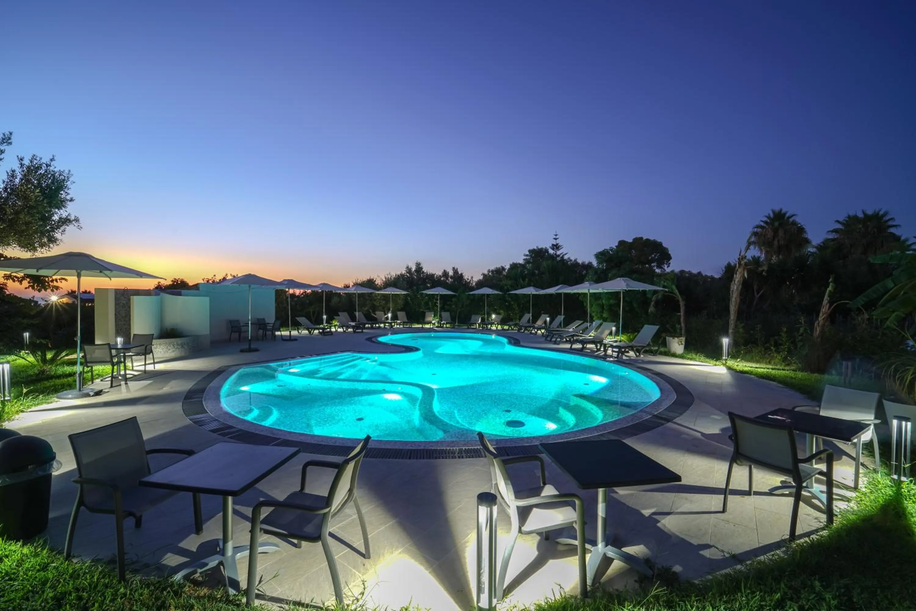 Pool view in Europa rooms and restaurant
