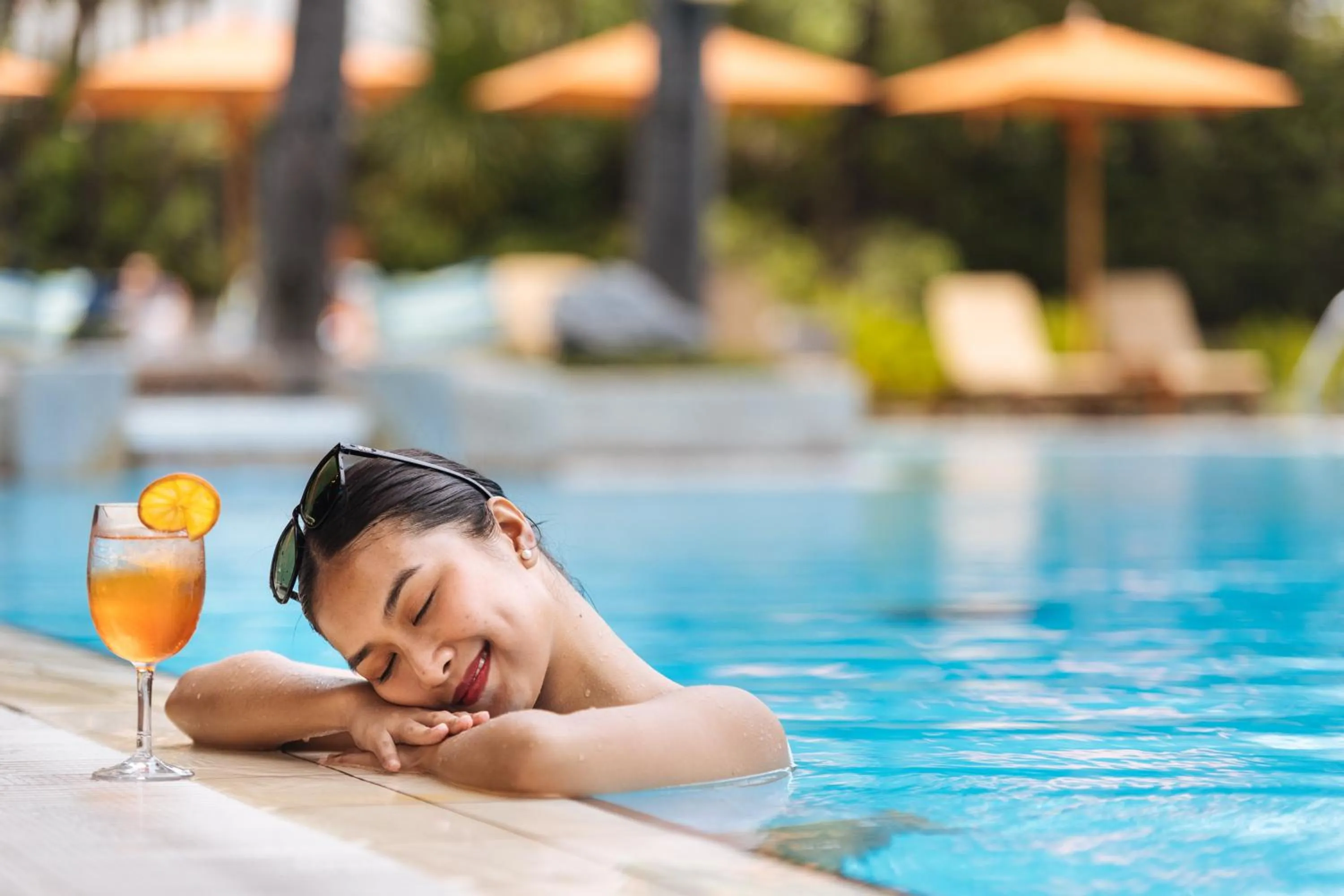 Pool view in The Peninsula Manila