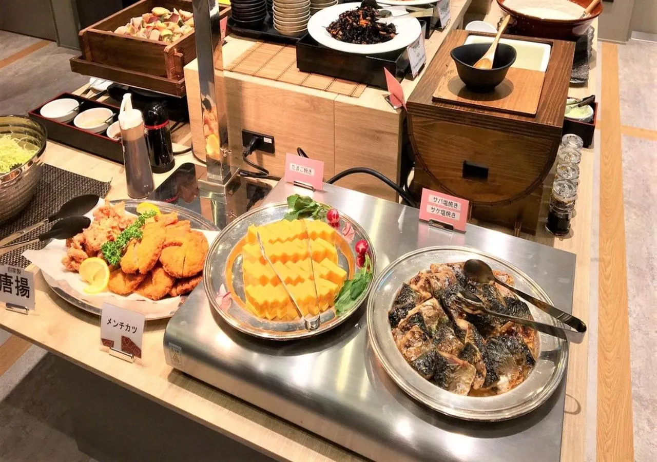 Buffet breakfast in APA Hotel Hiroshima Ekimae