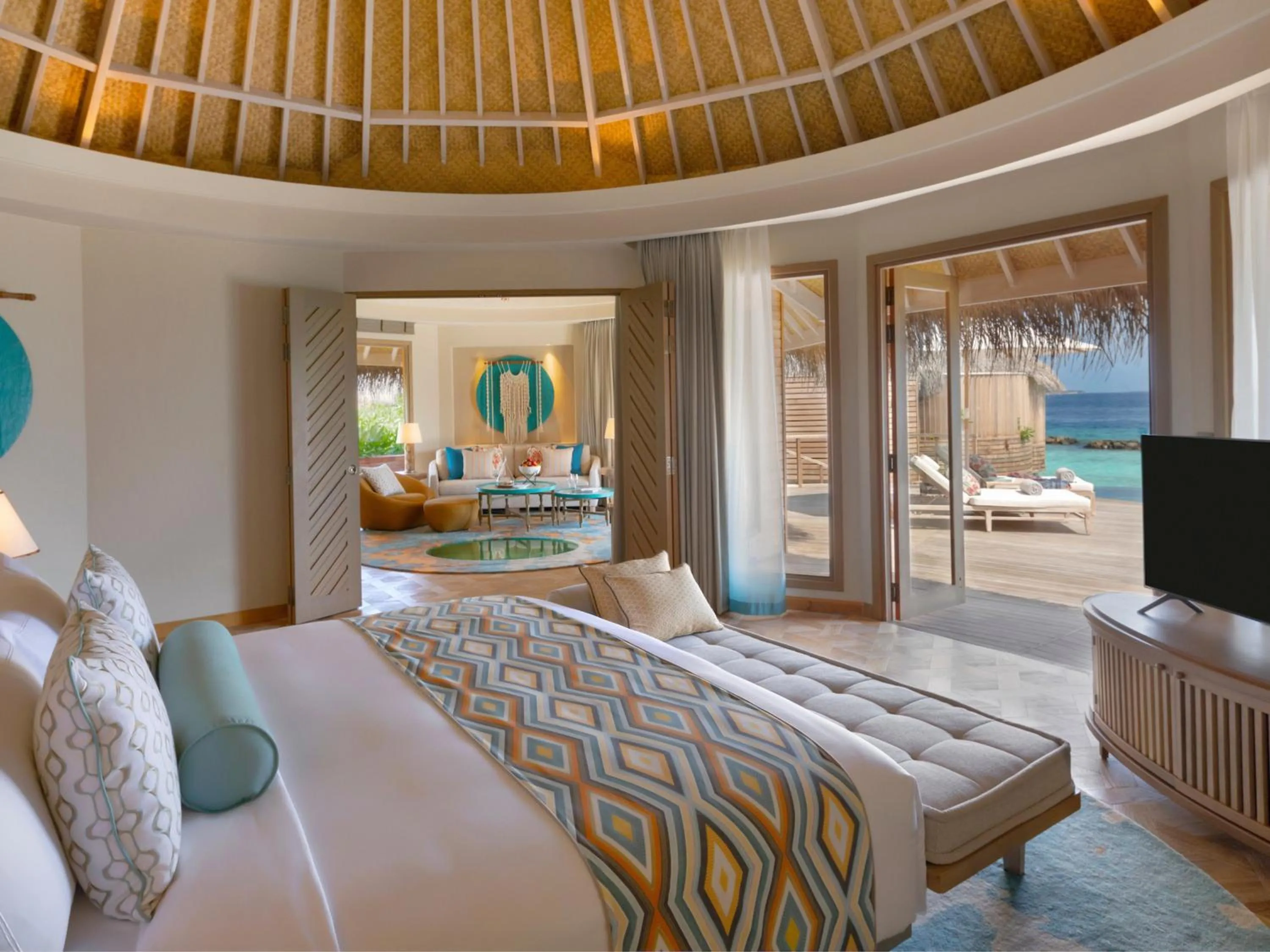 Bed in The Nautilus Maldives