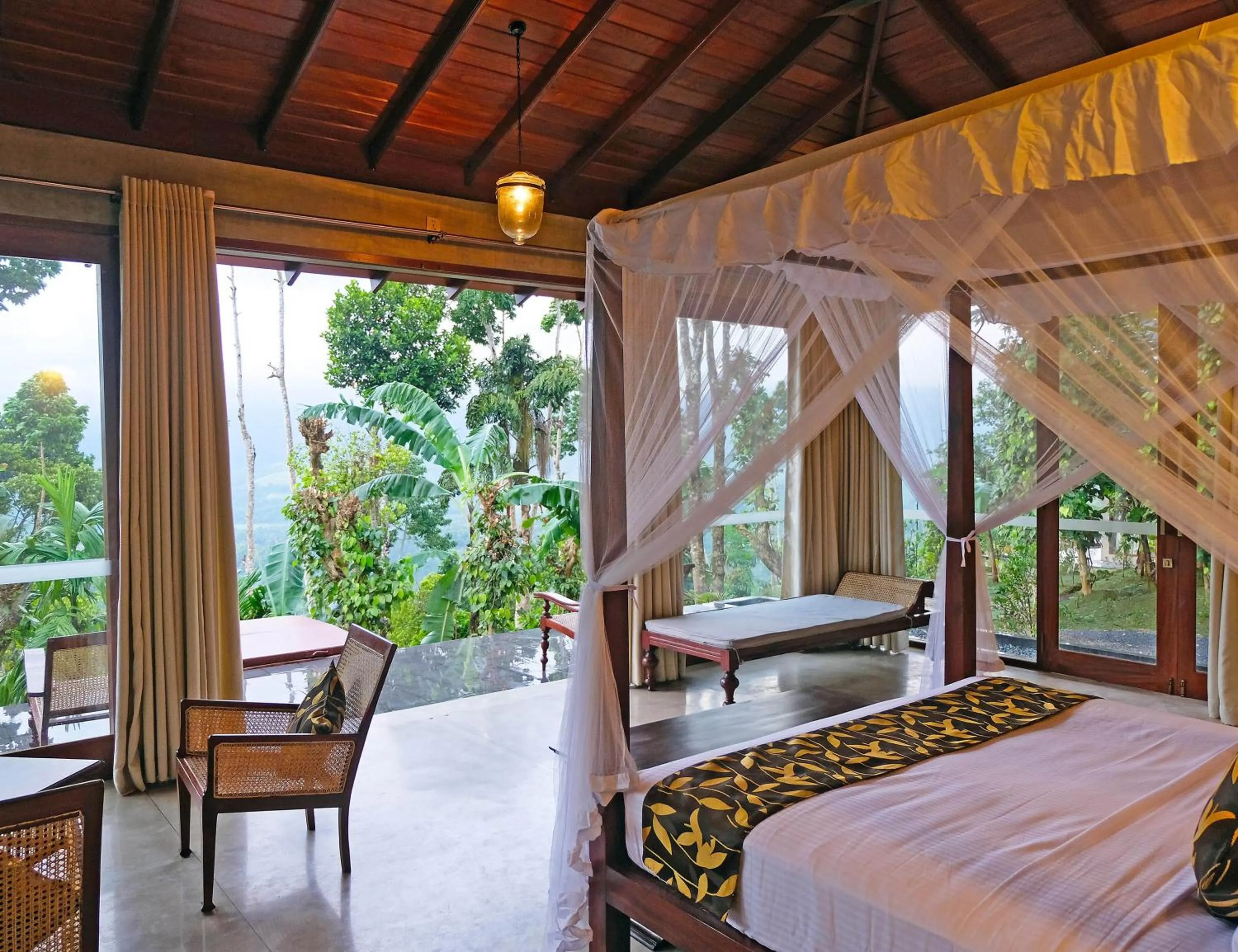 Patio, Bed in Aarunya Nature Resort - Kandy