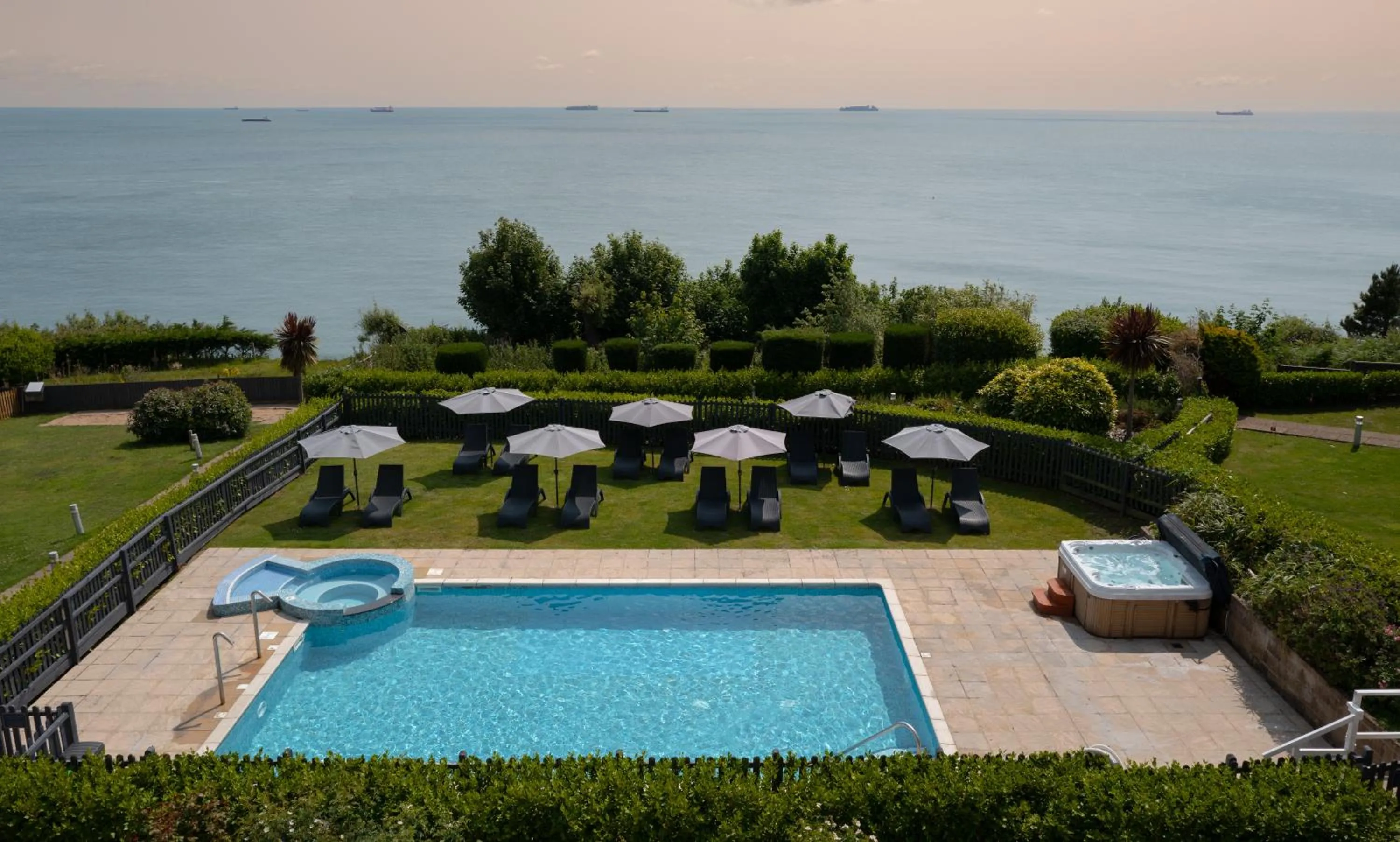 Pool view in Luccombe Manor Country House Hotel