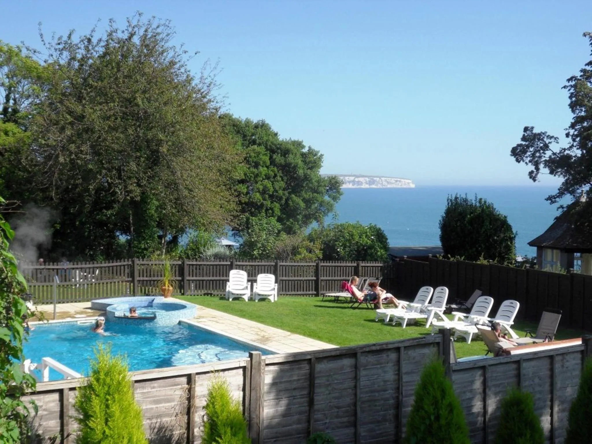 Swimming pool in Luccombe Manor Country House Hotel
