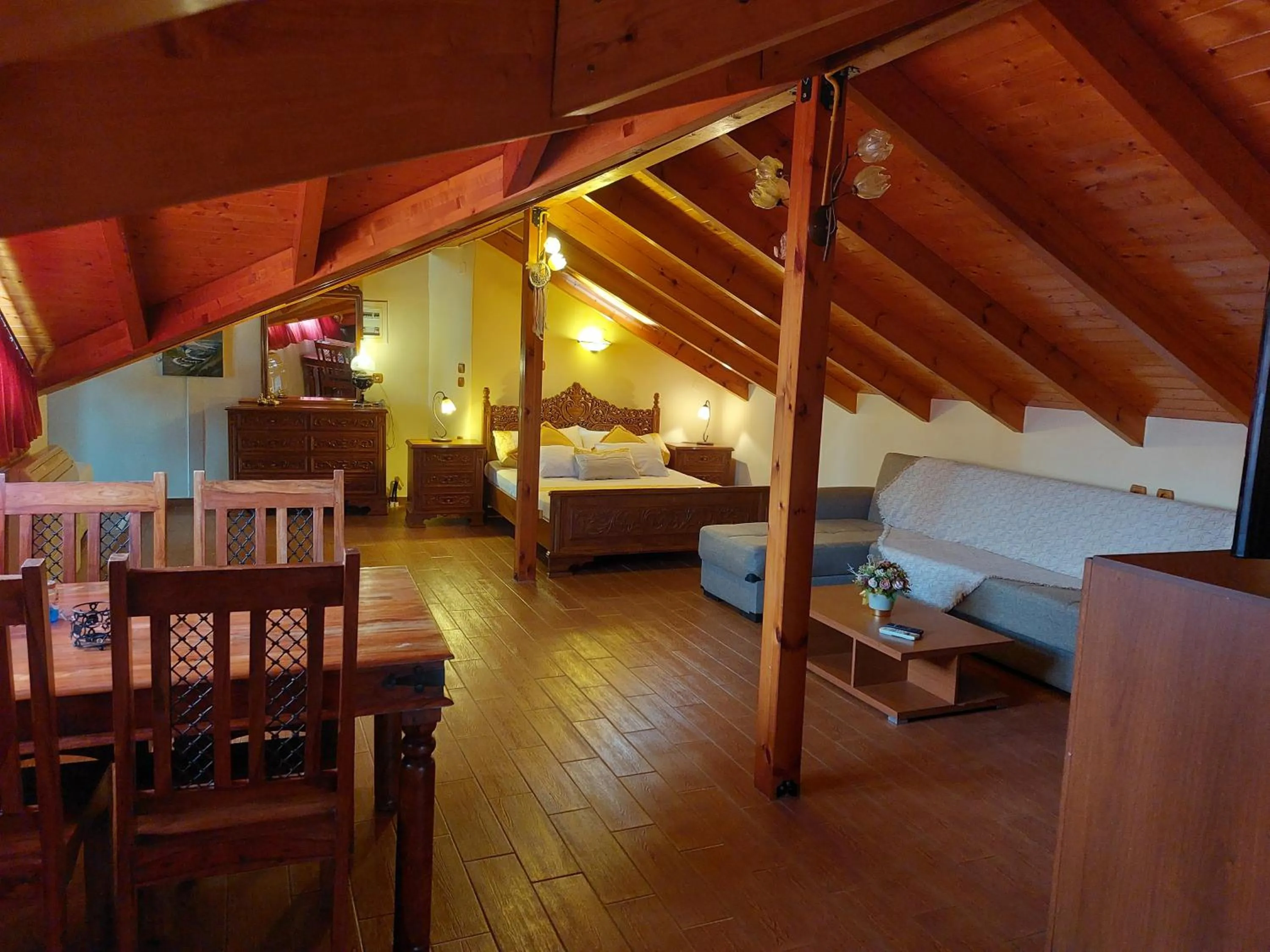 Bed in Nostos Apartments