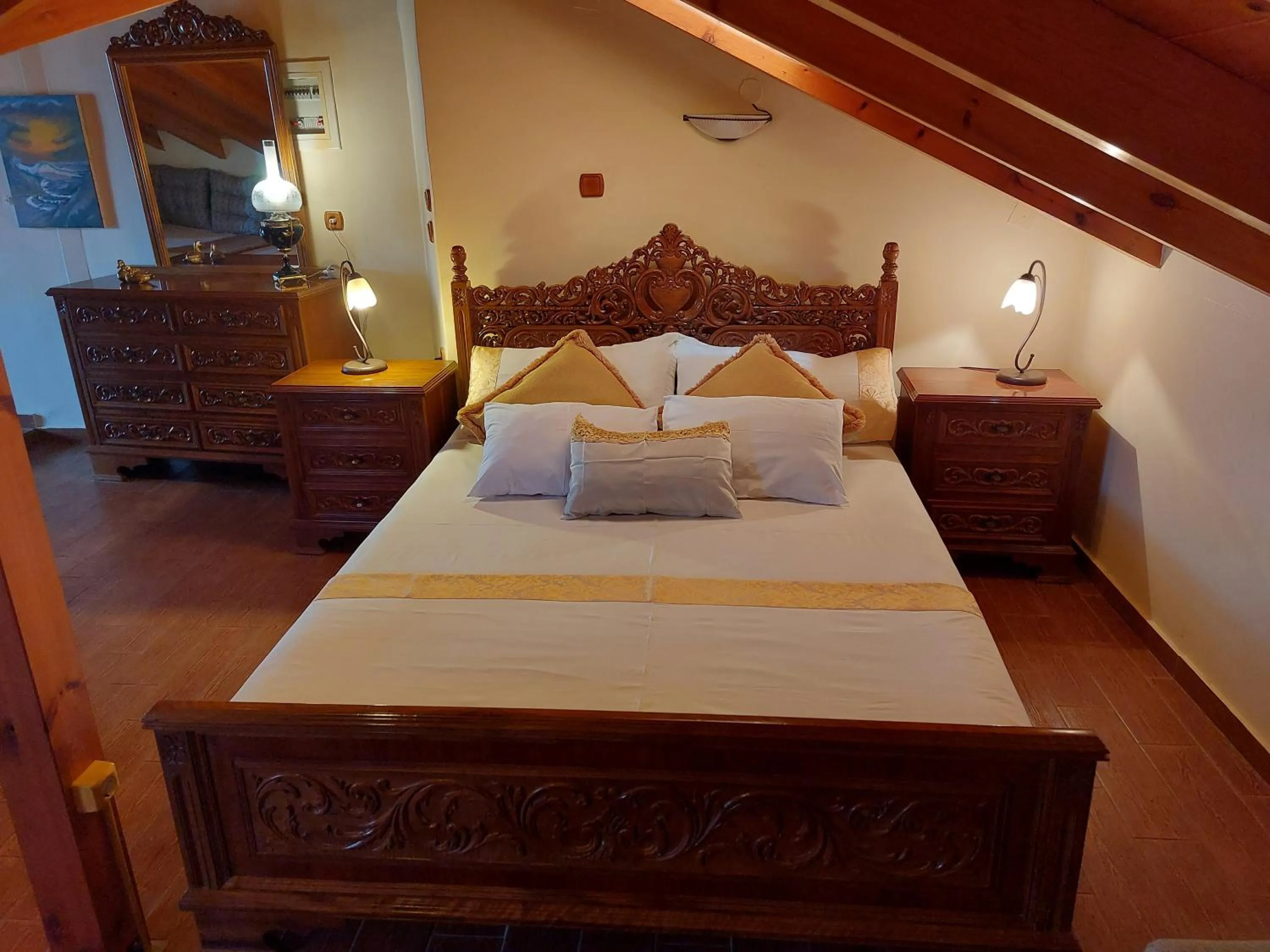 Bed in Nostos Apartments