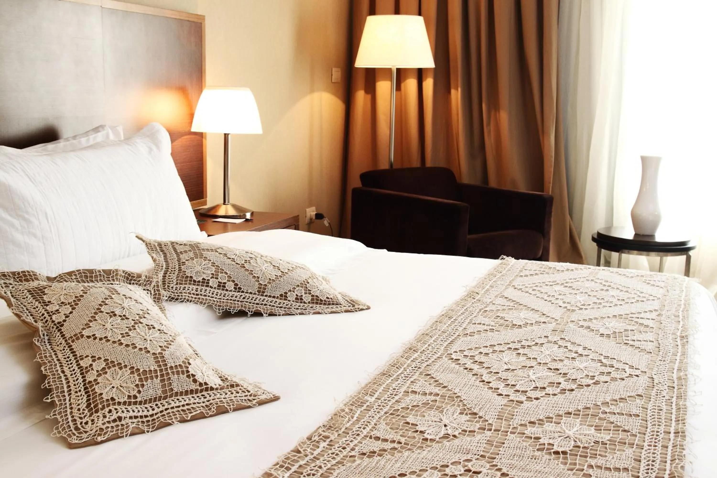 Decorative detail, Bed in Gran Bourbon Hotel Asuncion