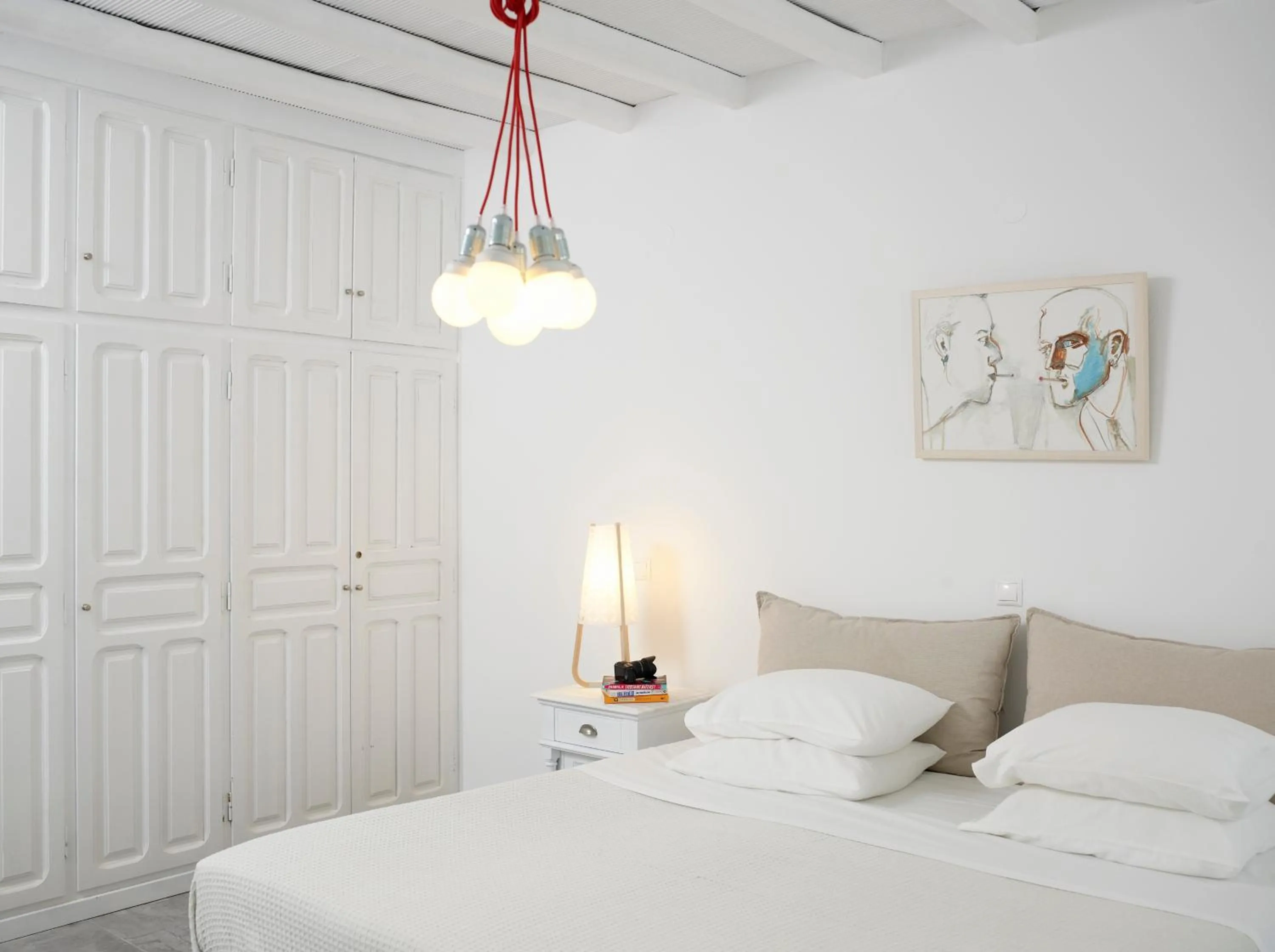 Bedroom, Bed in Kallos of Mykonos - previous Leonis Summer Houses