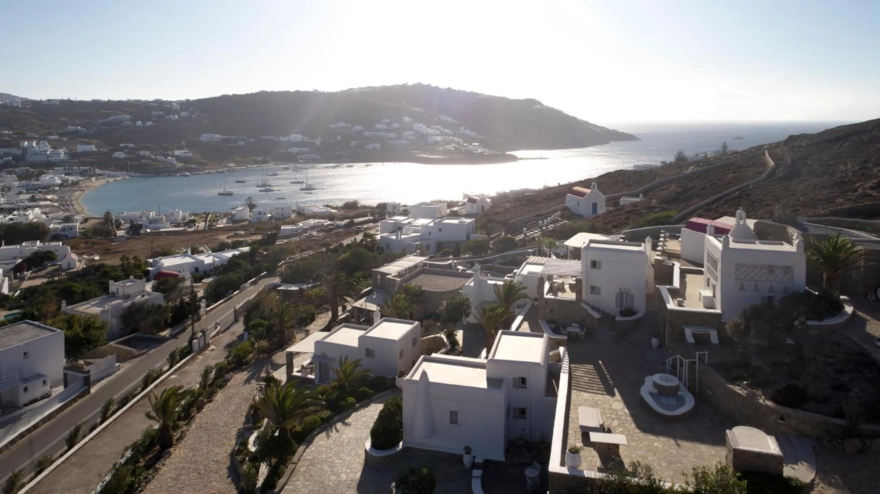 Bird's eye view in Kallos of Mykonos - previous Leonis Summer Houses