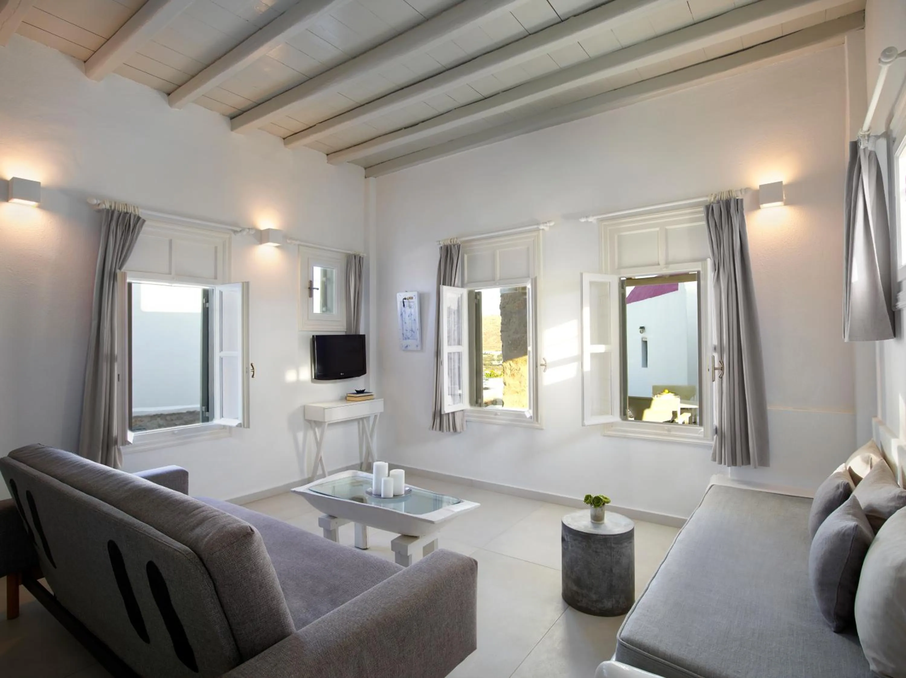 Living room in Kallos of Mykonos - previous Leonis Summer Houses