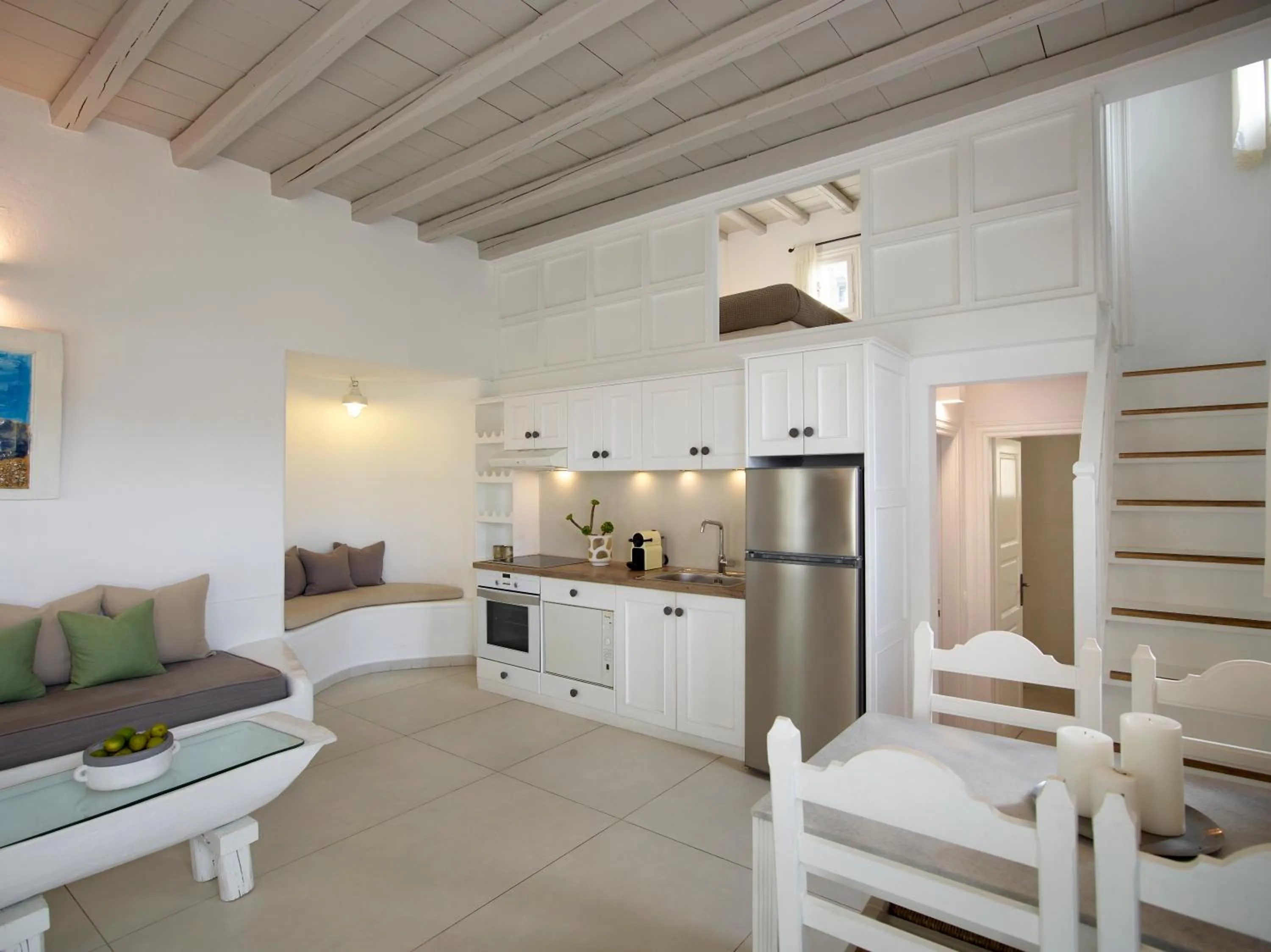 Kitchen or kitchenette in Kallos of Mykonos - previous Leonis Summer Houses