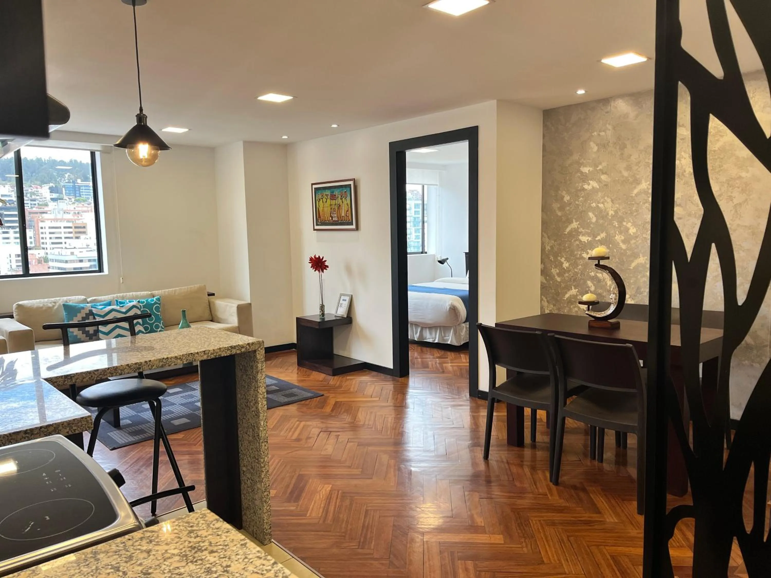 Living room in BlueZone Apartments