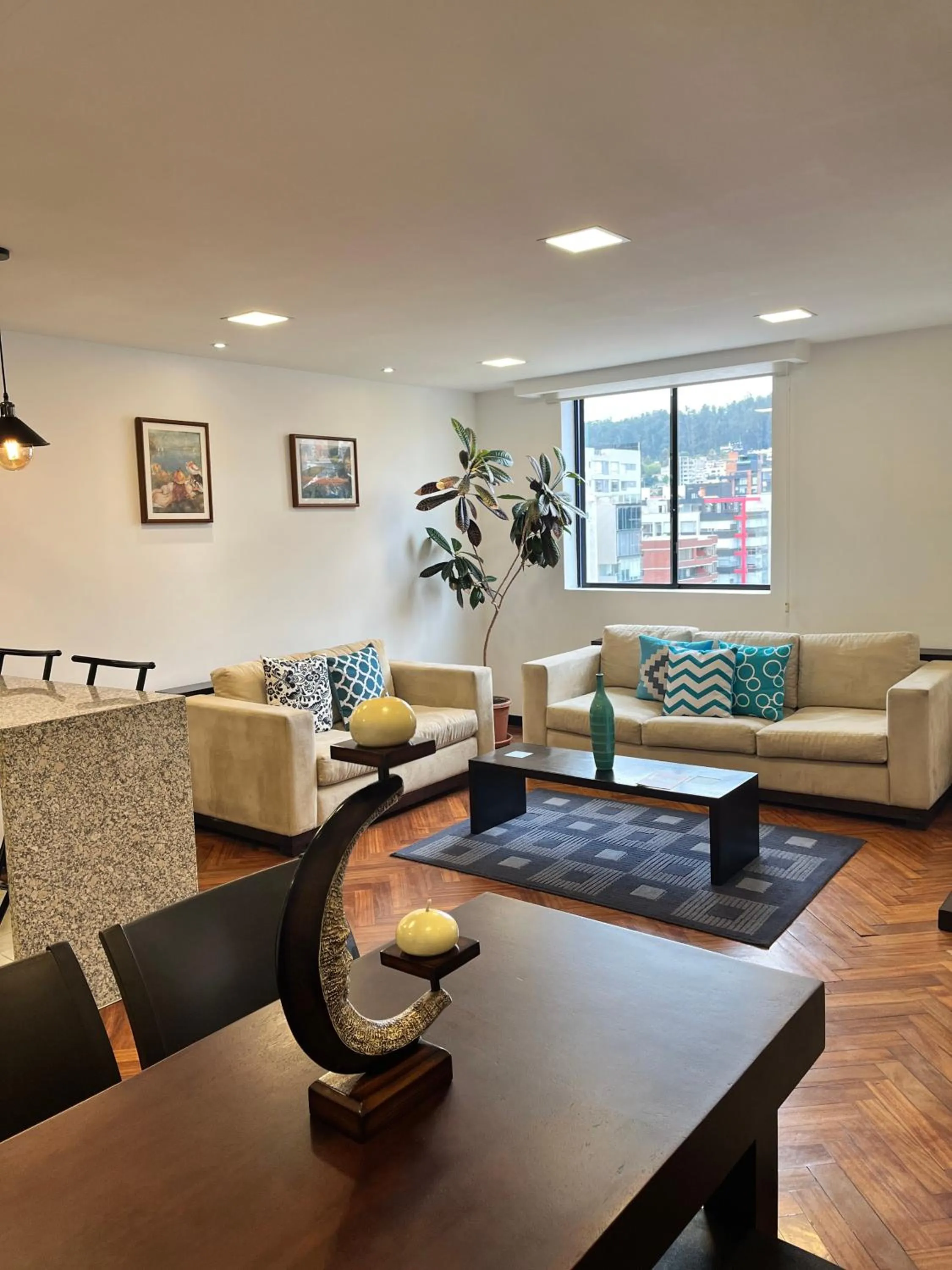 Living room in BlueZone Apartments