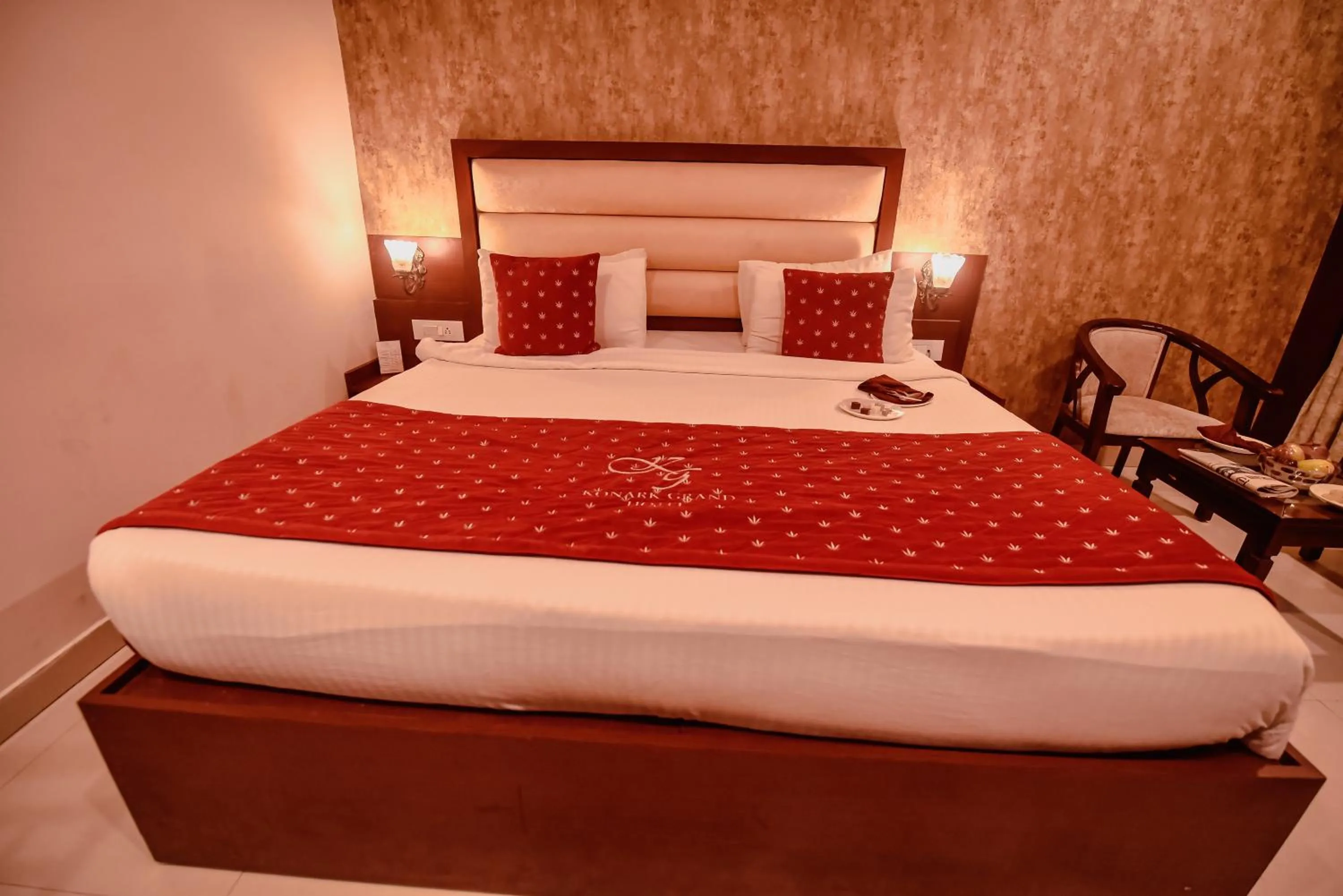 Bedroom, Bed in Konark Grand Hotel