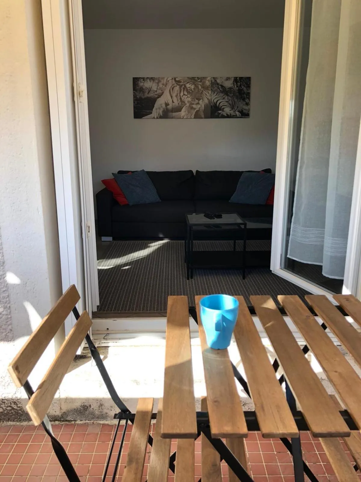 Balcony/Terrace, Seating Area in Chambre paisible tout confort