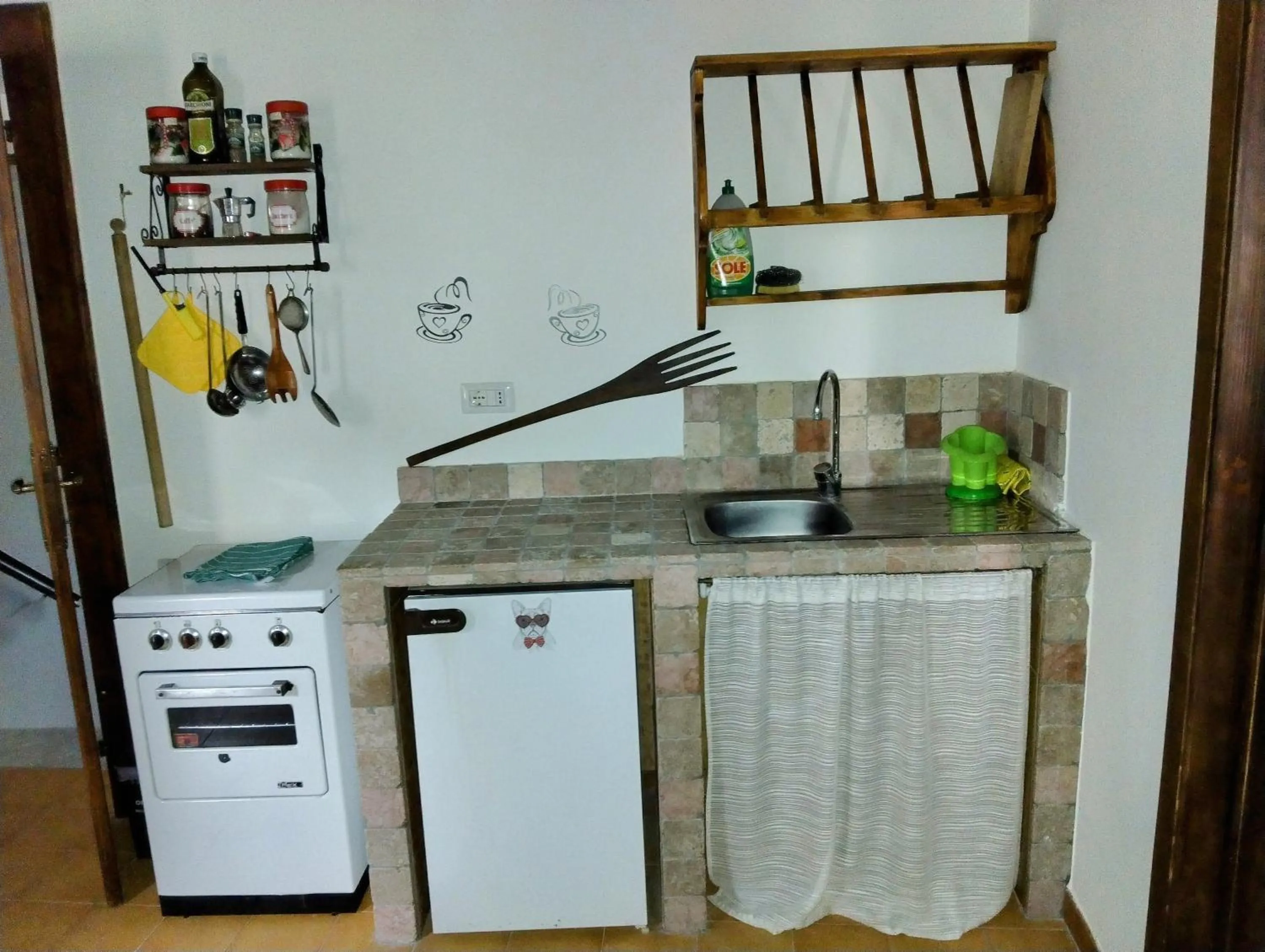 Kitchen or kitchenette in B&B Il Caùto