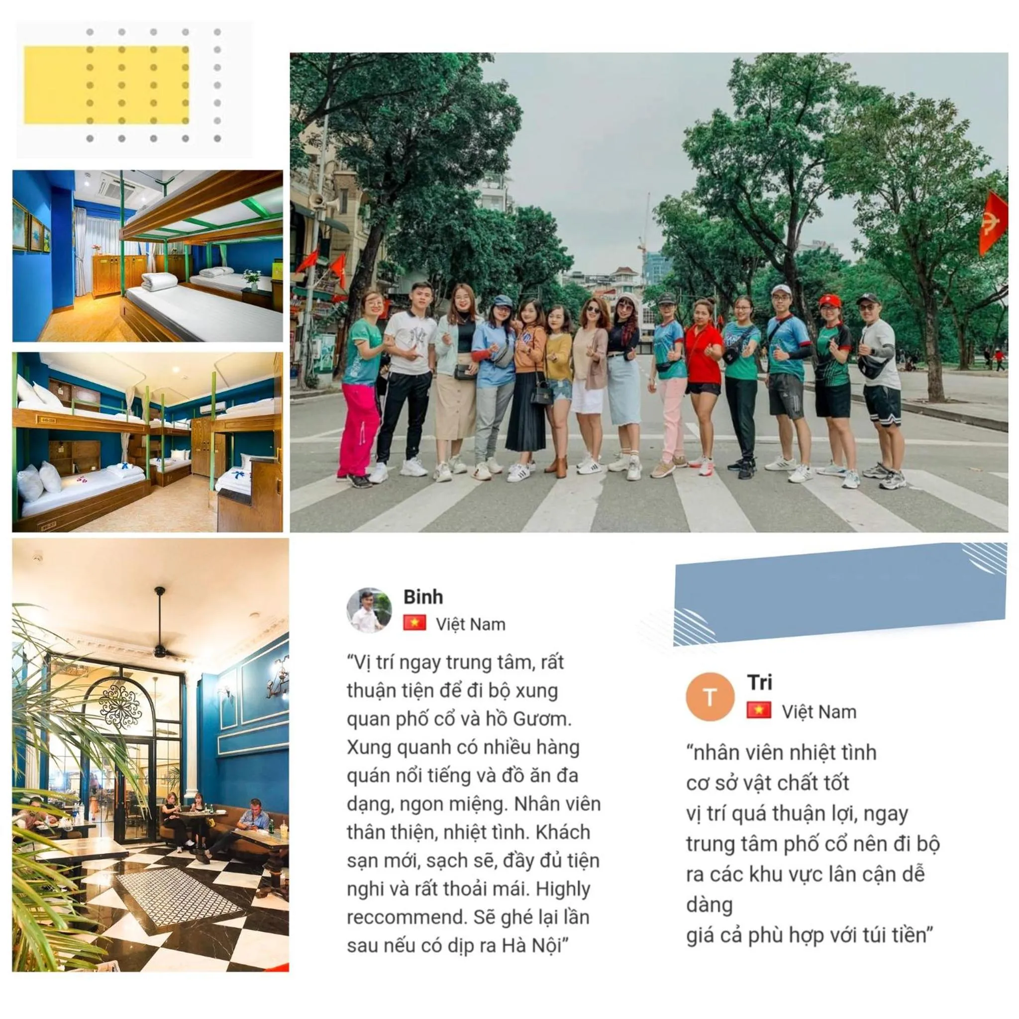group of guests in Little Charm Hanoi Hostel