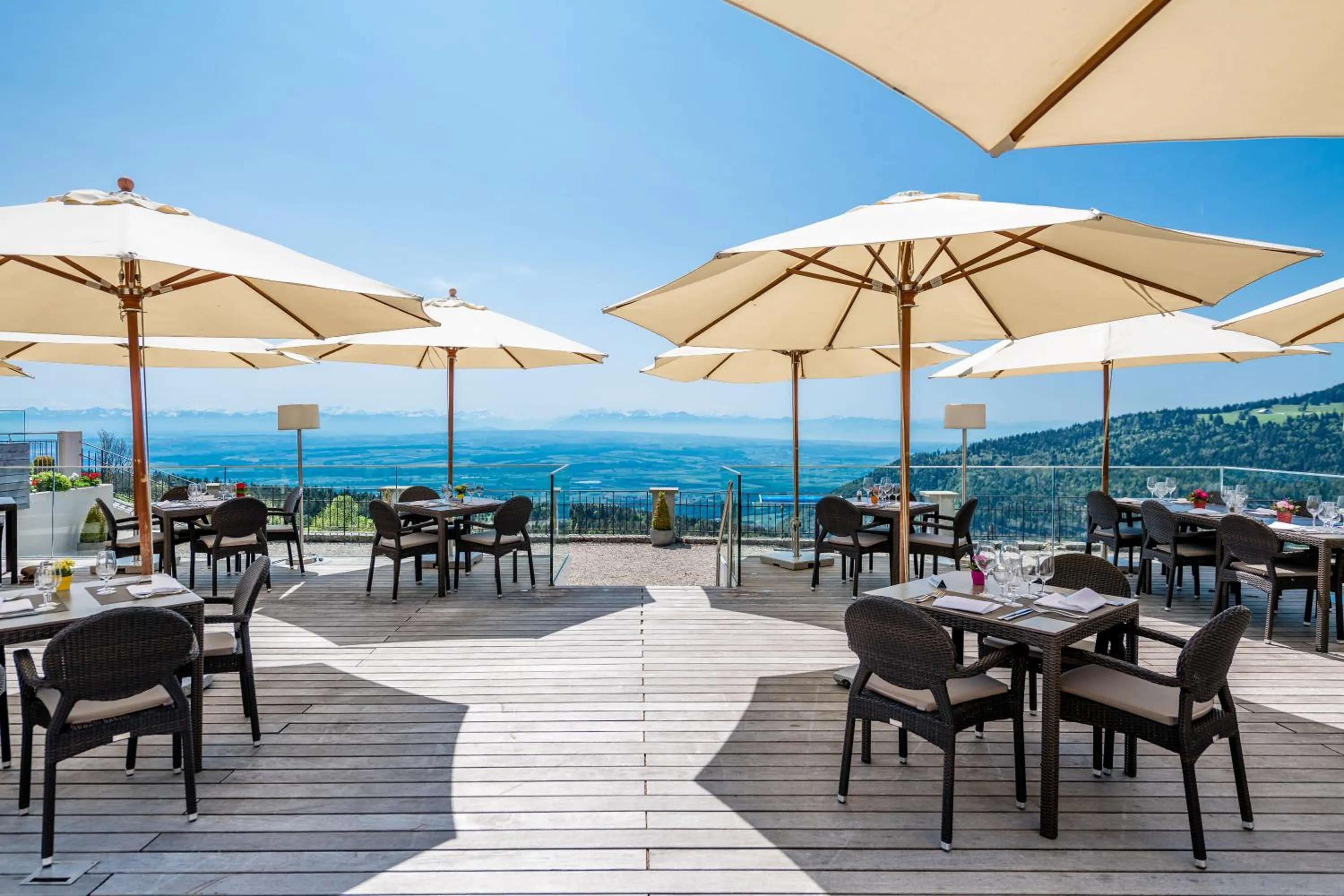 Patio in Grand Hôtel des Rasses & Wellness