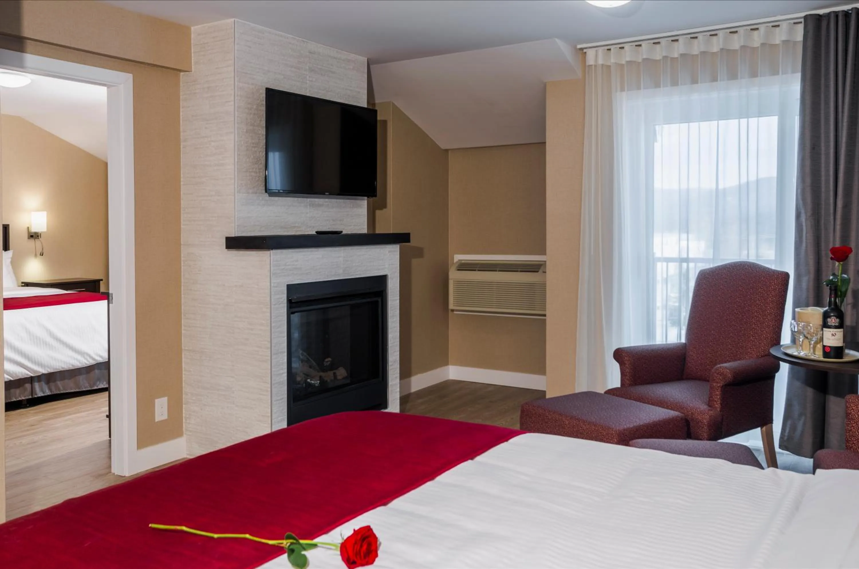 Bed in Hotel Bromont