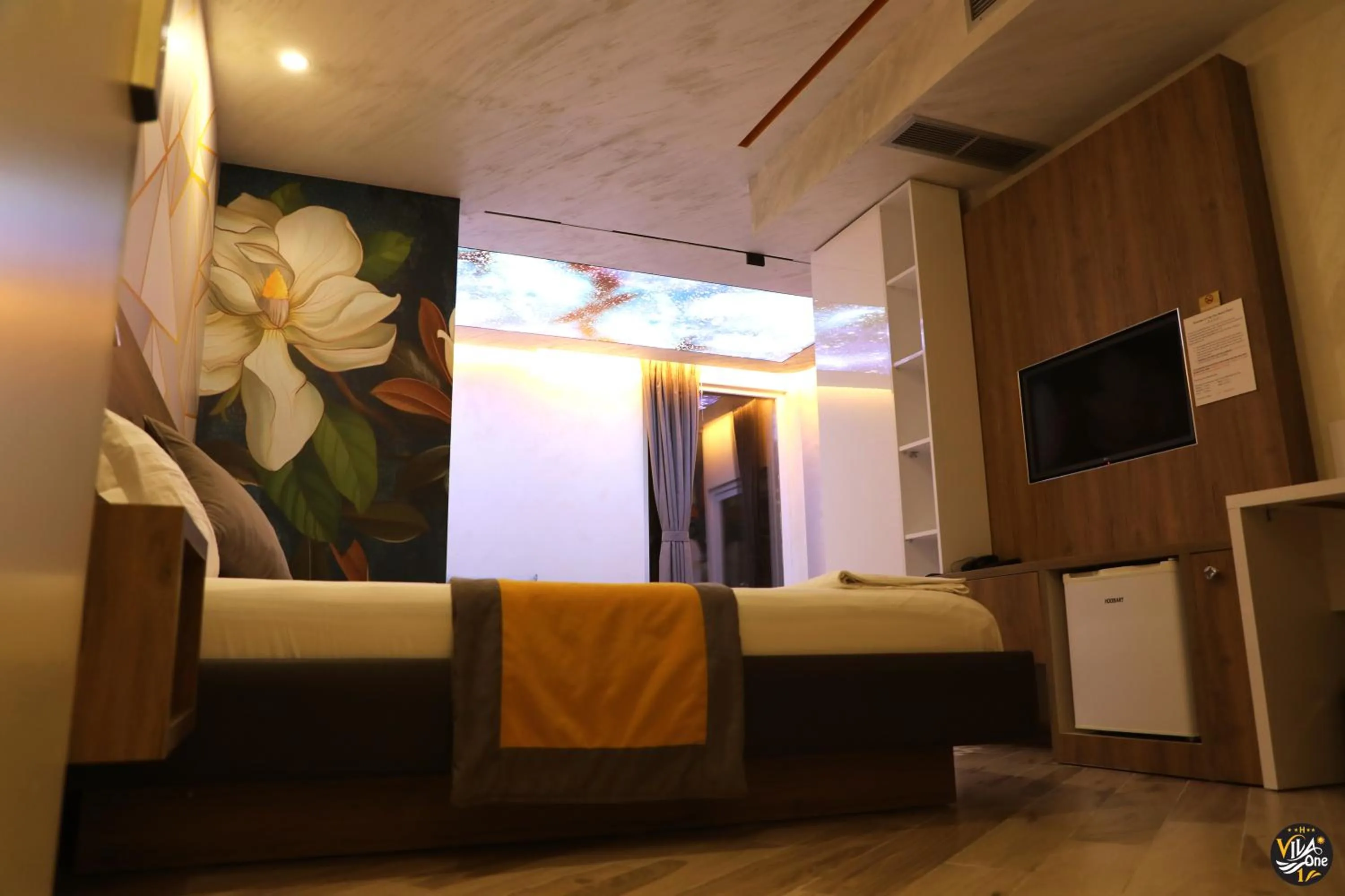 Bed in Vila One Beach Hotel