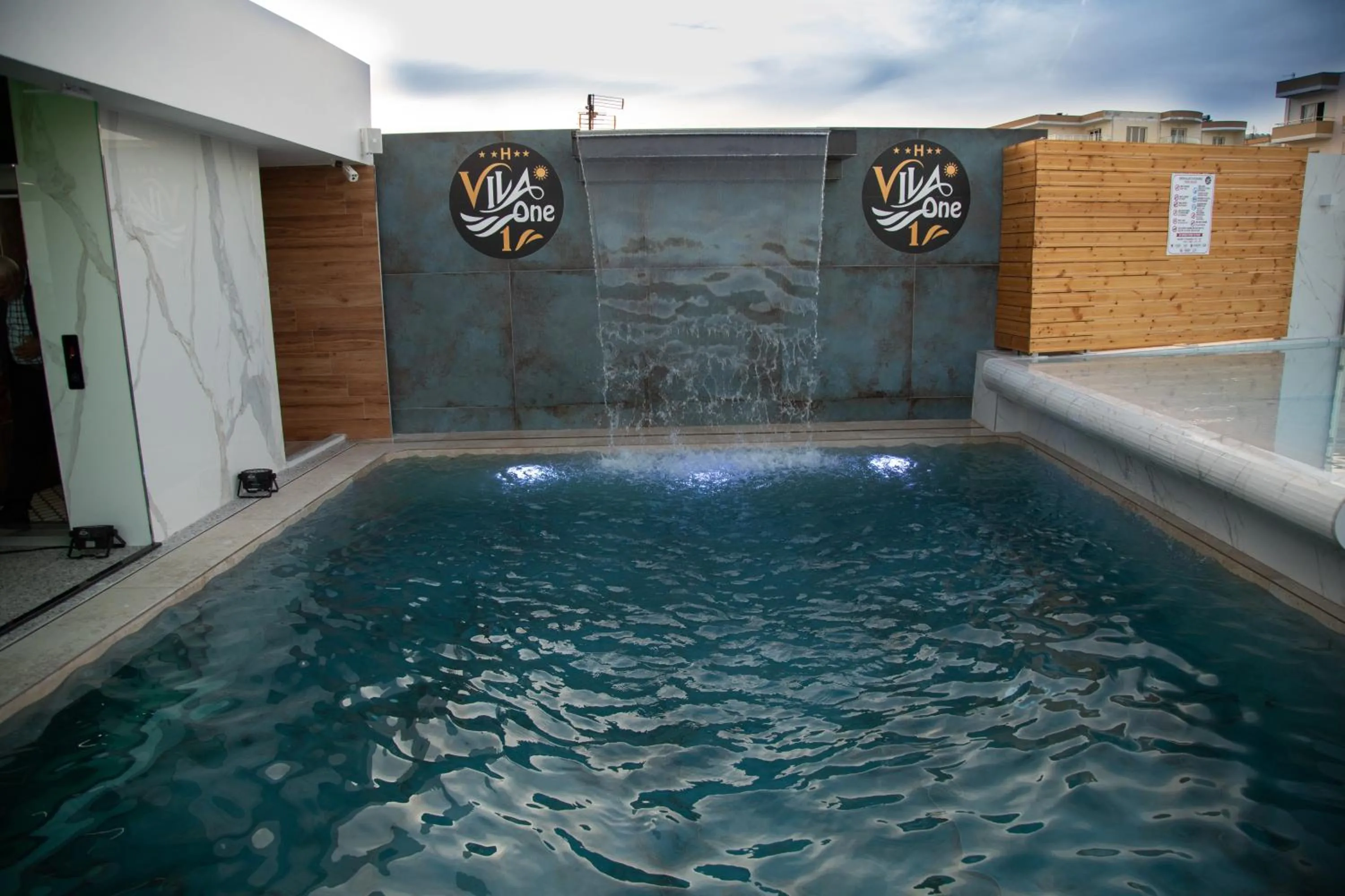 Pool view in Vila One Beach Hotel