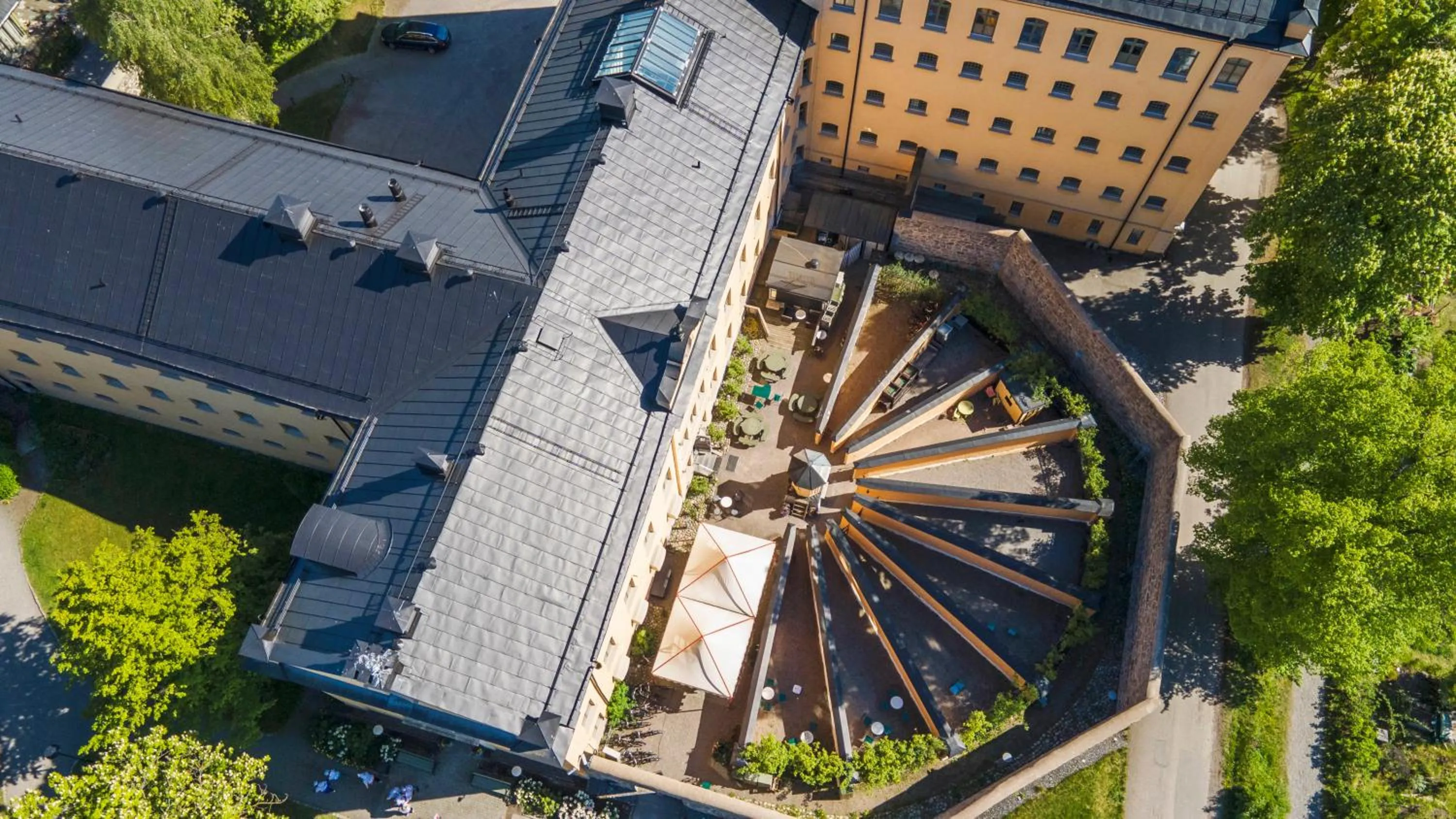 Bird's eye view in STF Långholmen Hostel