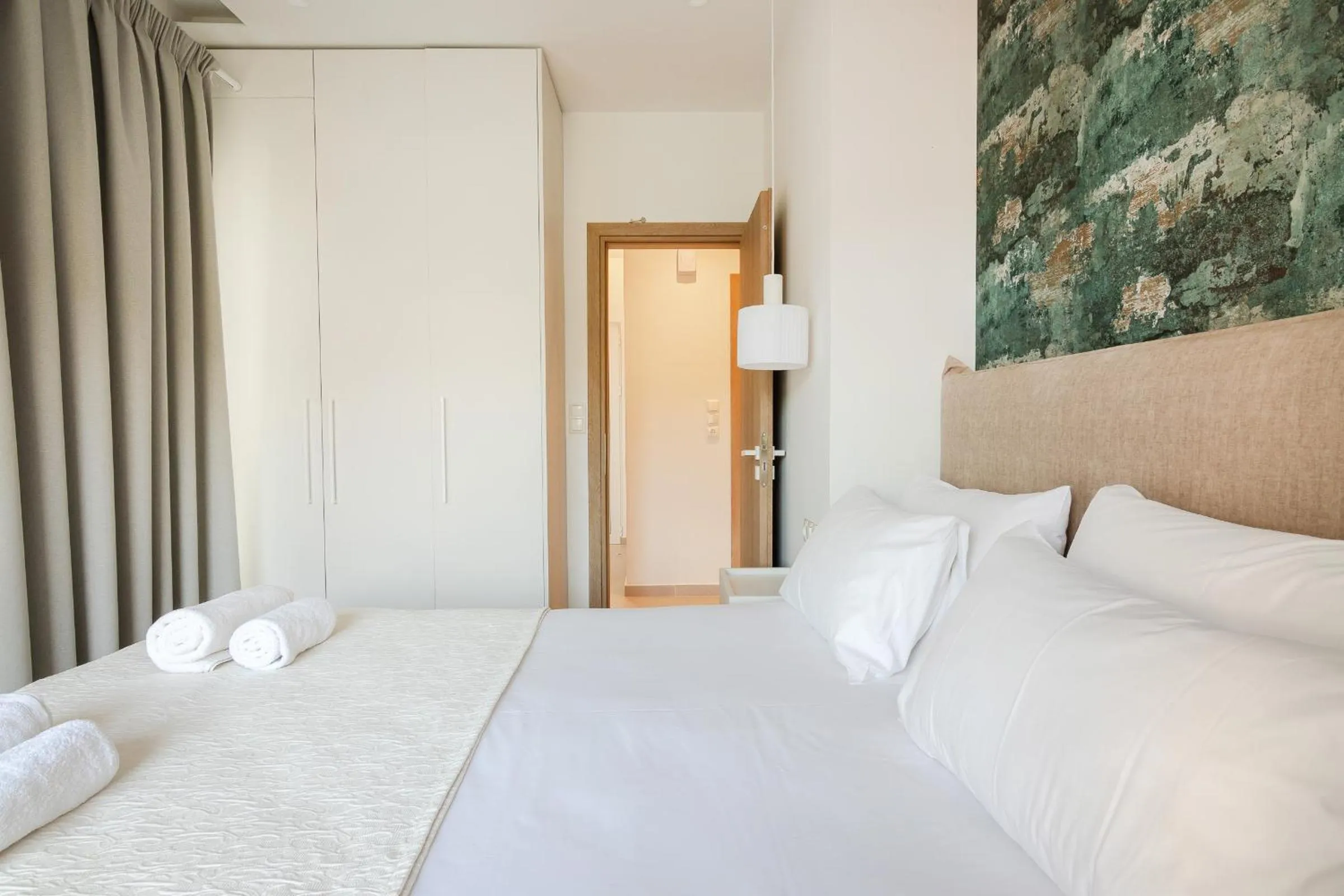 Bed in Peroulia Beach Houses