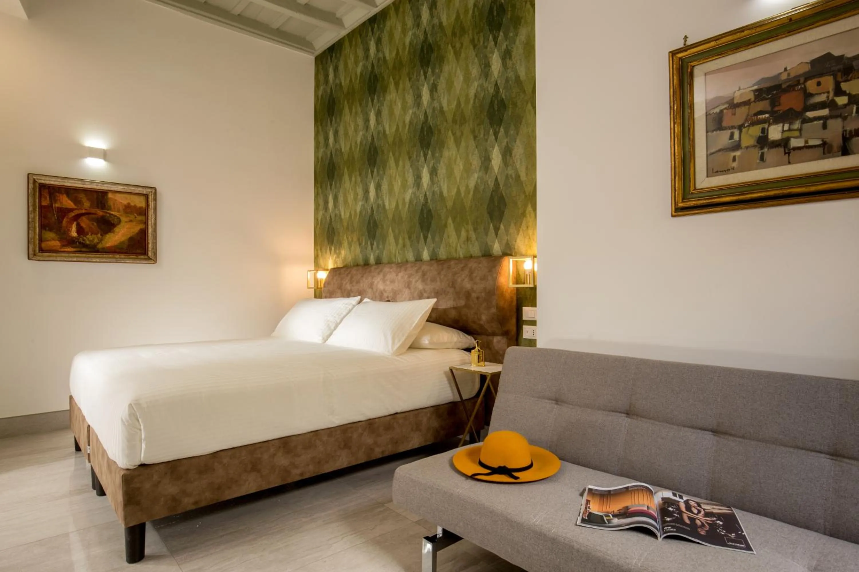 Bed in GCF Luxury Suites, Guest house