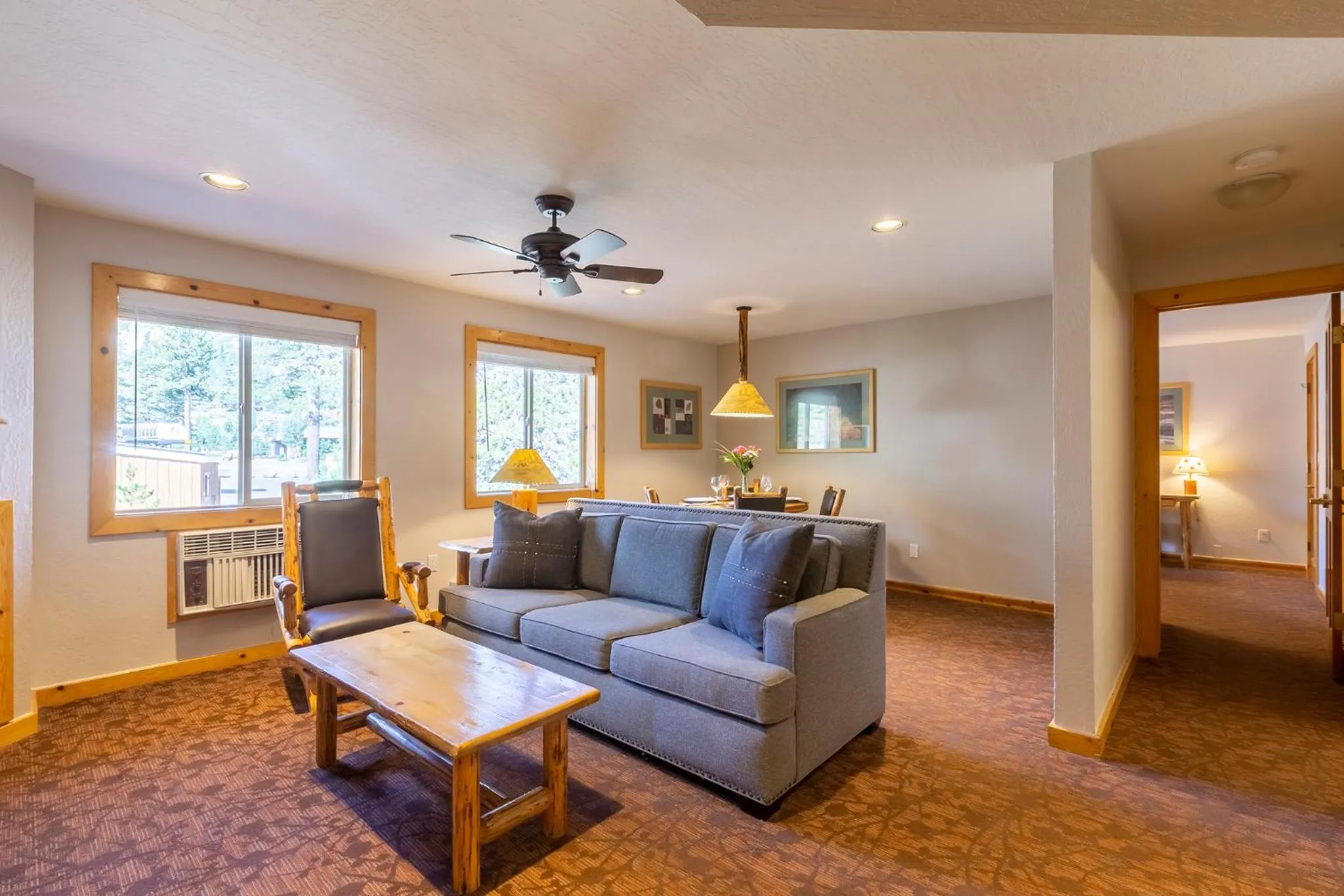 Living room in Red Wolf Lodge at Olympic Valley