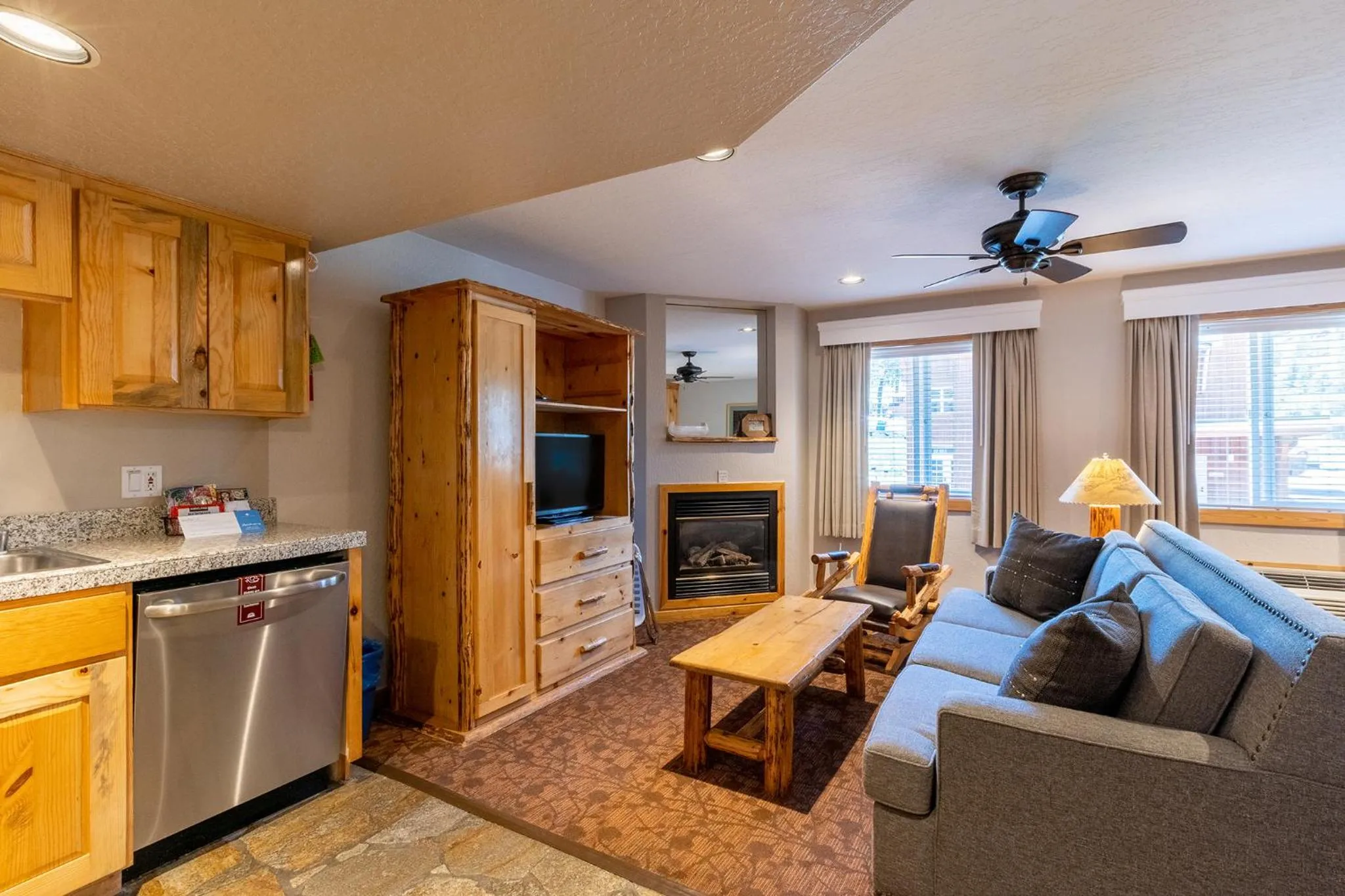 Living room in Red Wolf Lodge at Olympic Valley