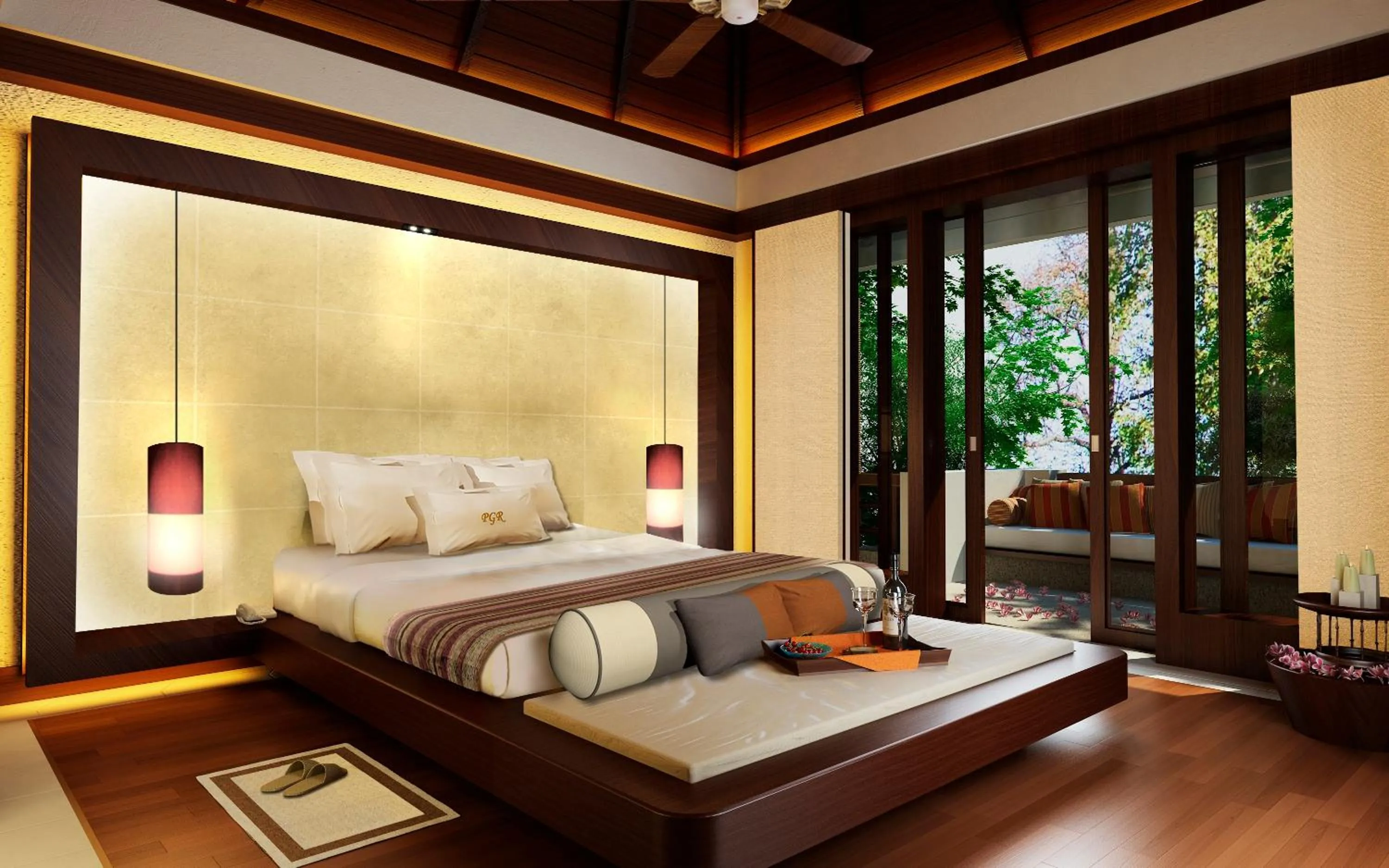 Bed in Gaya Island Resort - Small Luxury Hotels of the World