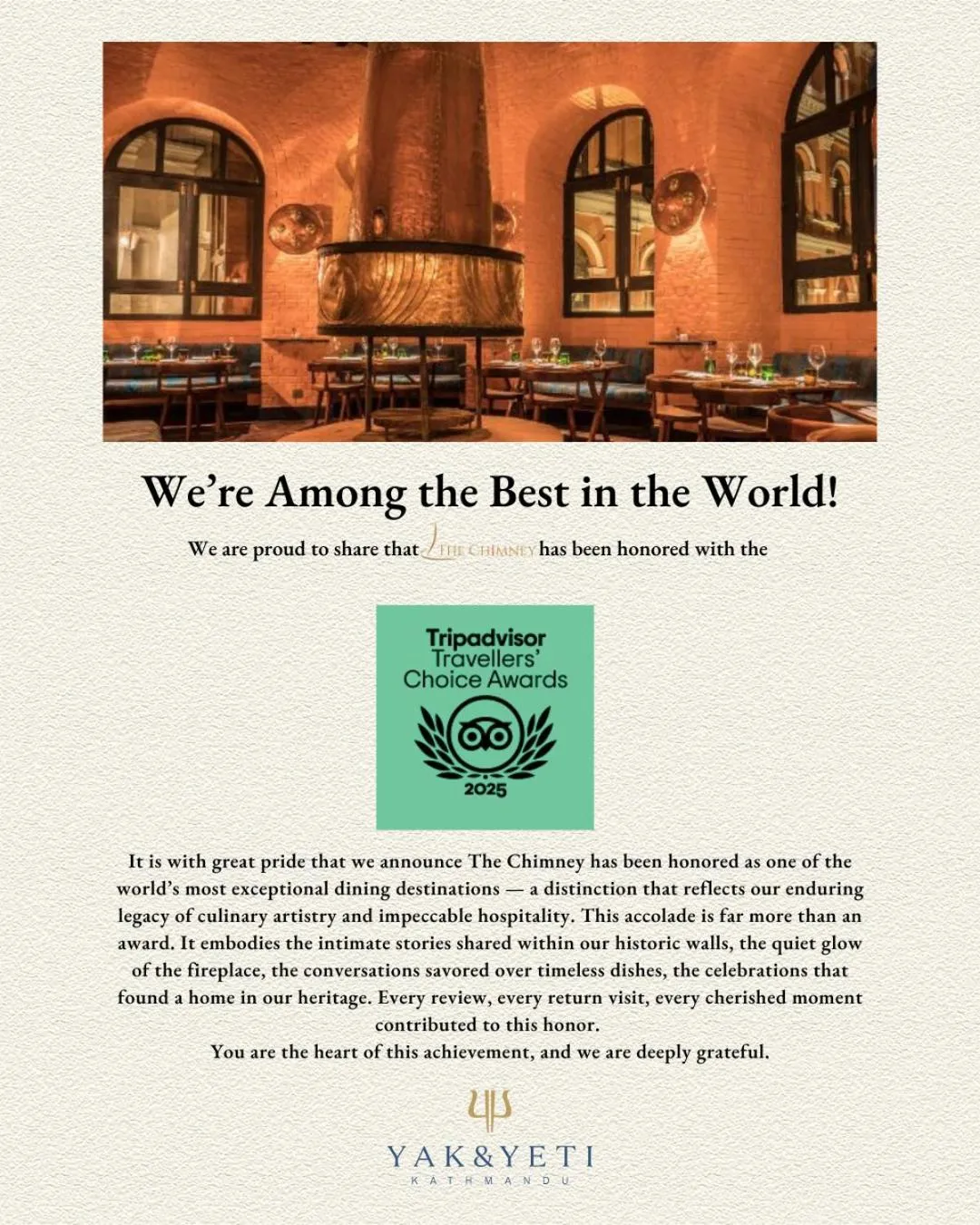 Logo/Certificate/Sign in Hotel Yak & Yeti