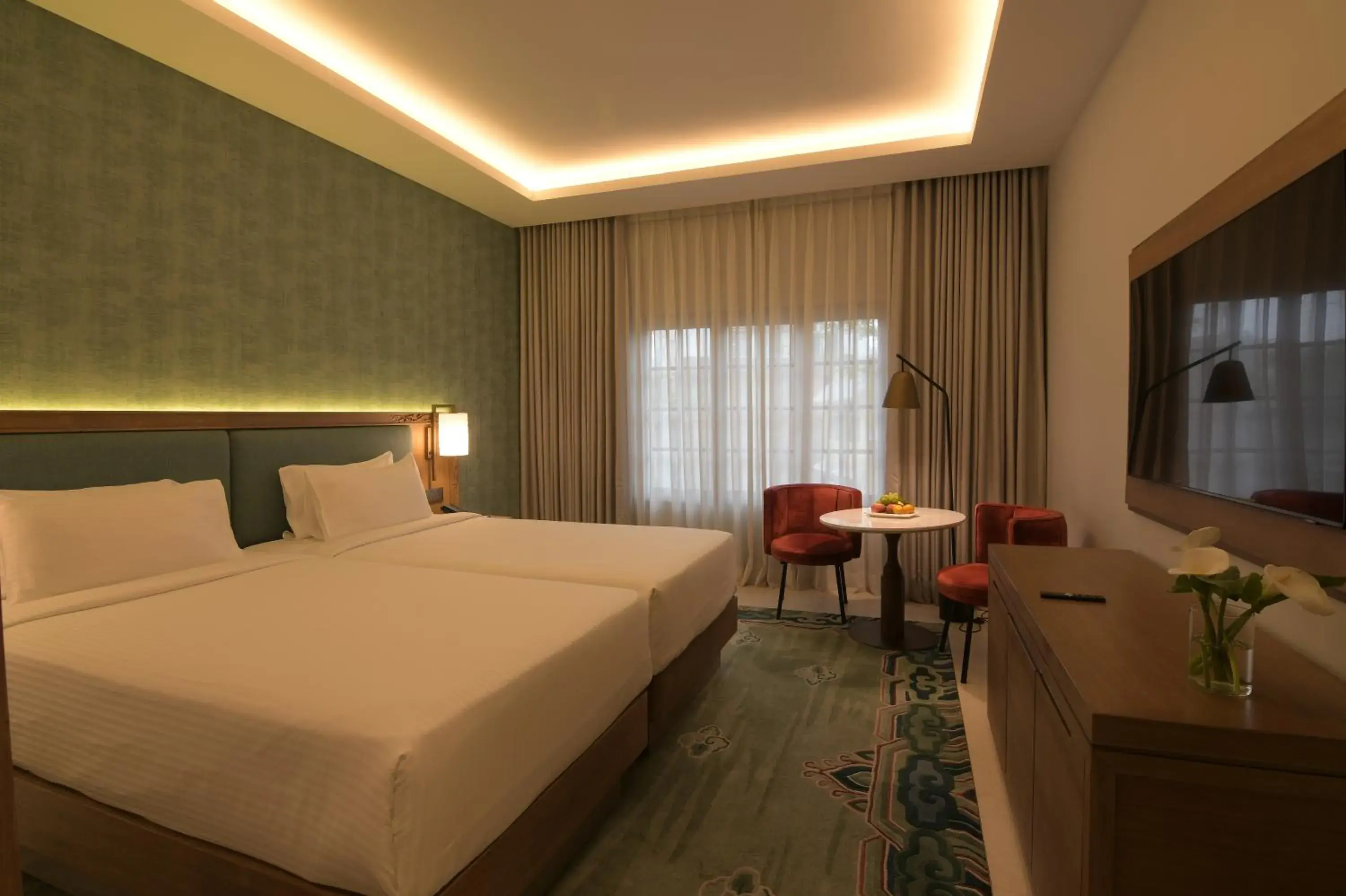 Seating area, Bed in Hotel Yak & Yeti Seating area, Bed in Hotel Yak & Yeti