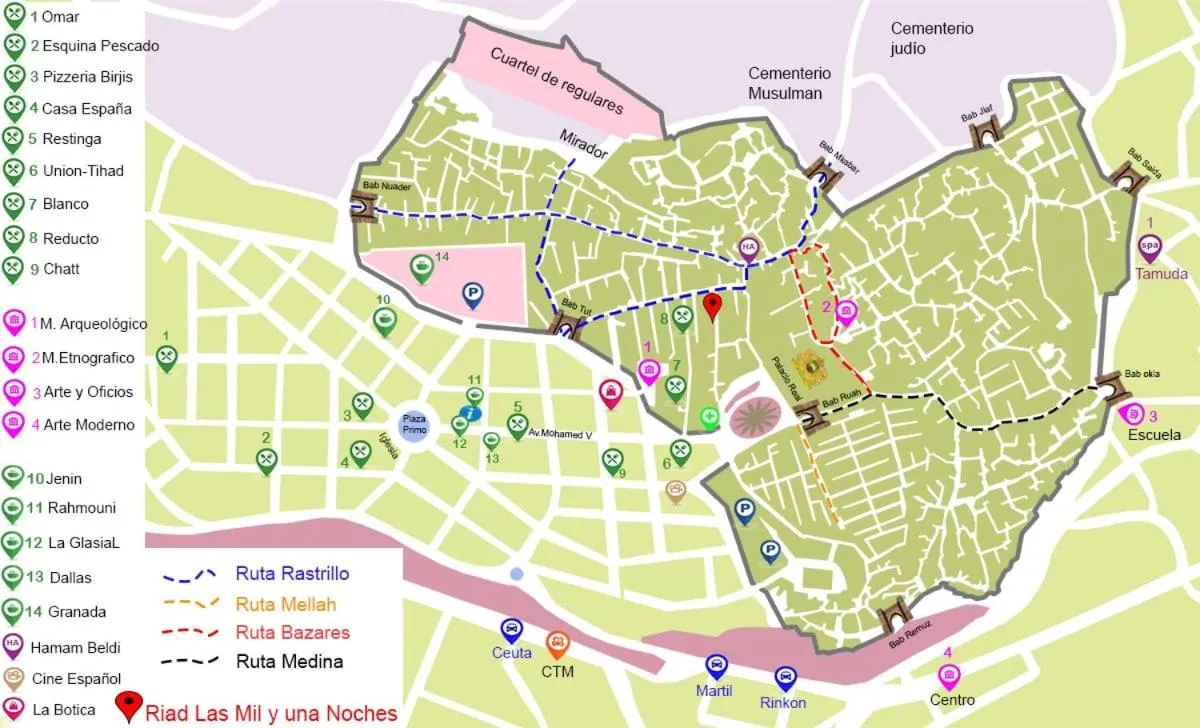 Bird's eye view in Riad Las Mil y una Noches Tetuan