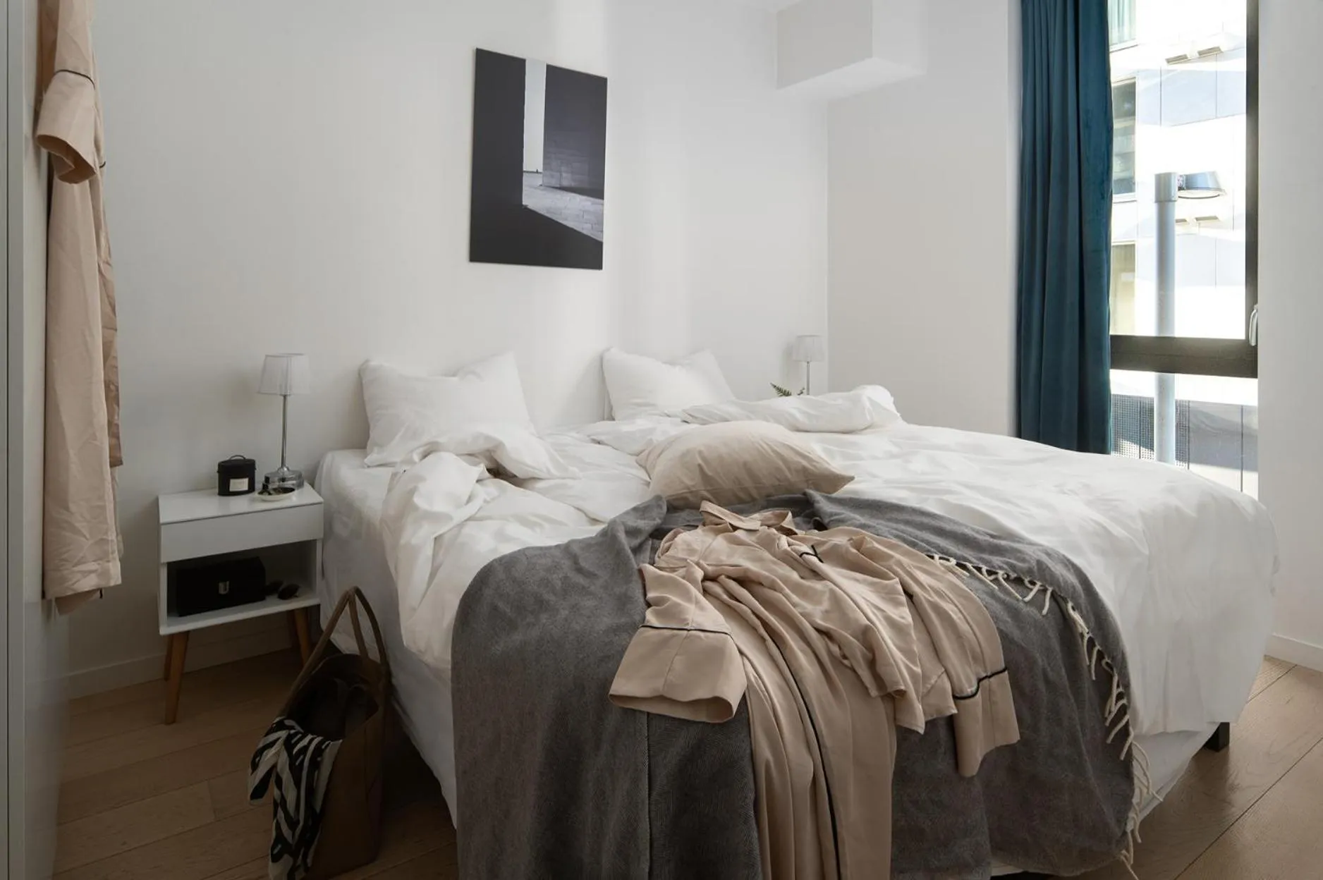 Bed in BJØRVIKA APARTMENTS, Opera Area, Oslo city center