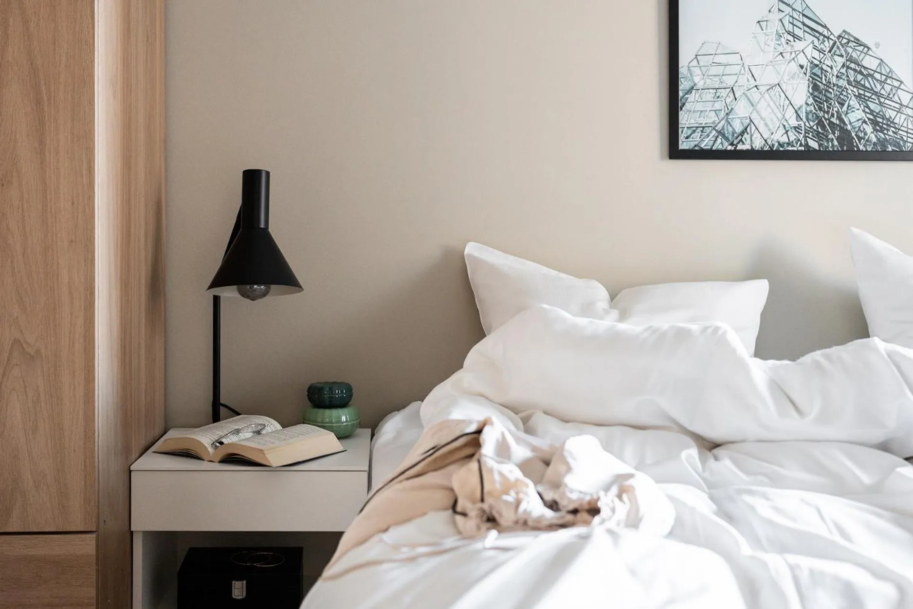 Bed in BJØRVIKA APARTMENTS, Opera Area, Oslo city center