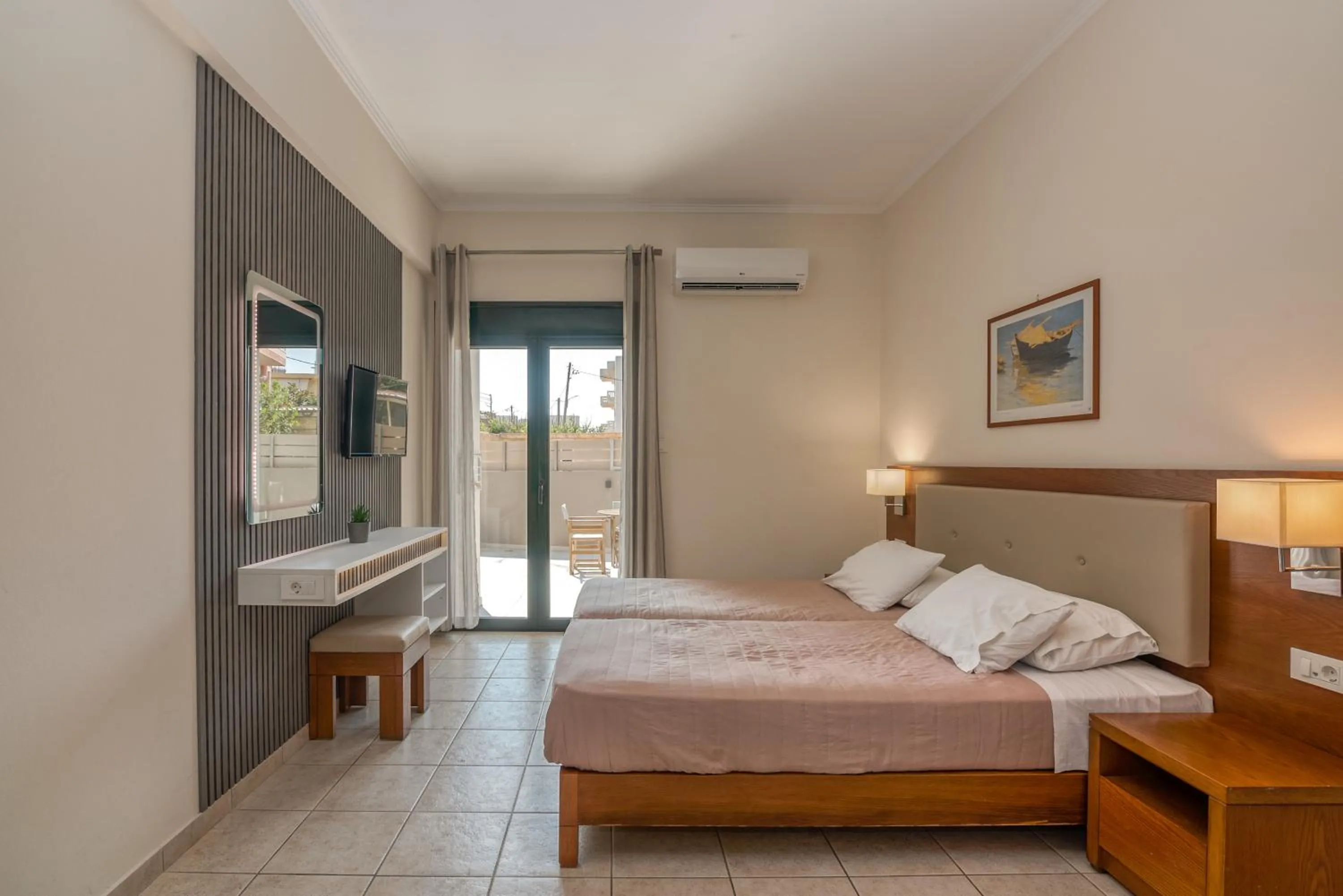 Bed in Christina Beach Hotel