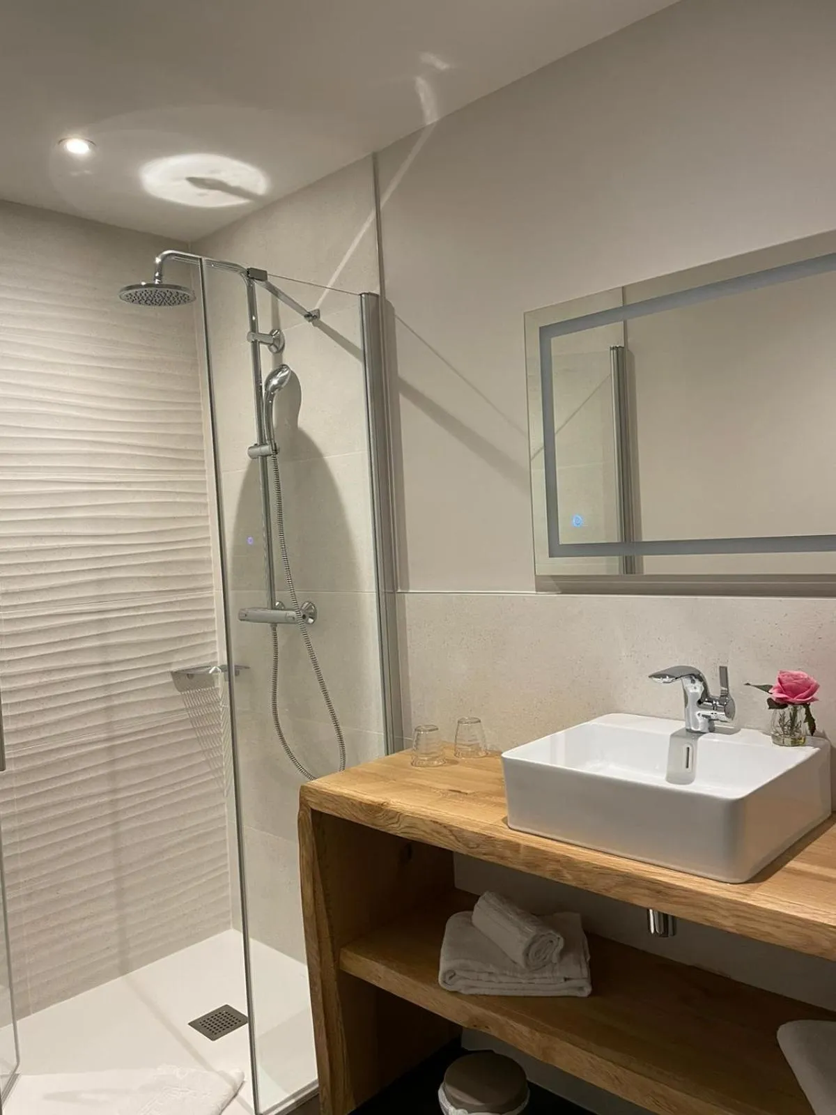 Bathroom in Hôtel & Restaurant - Le Manoir des Cèdres - piscine extérieure et climatisation