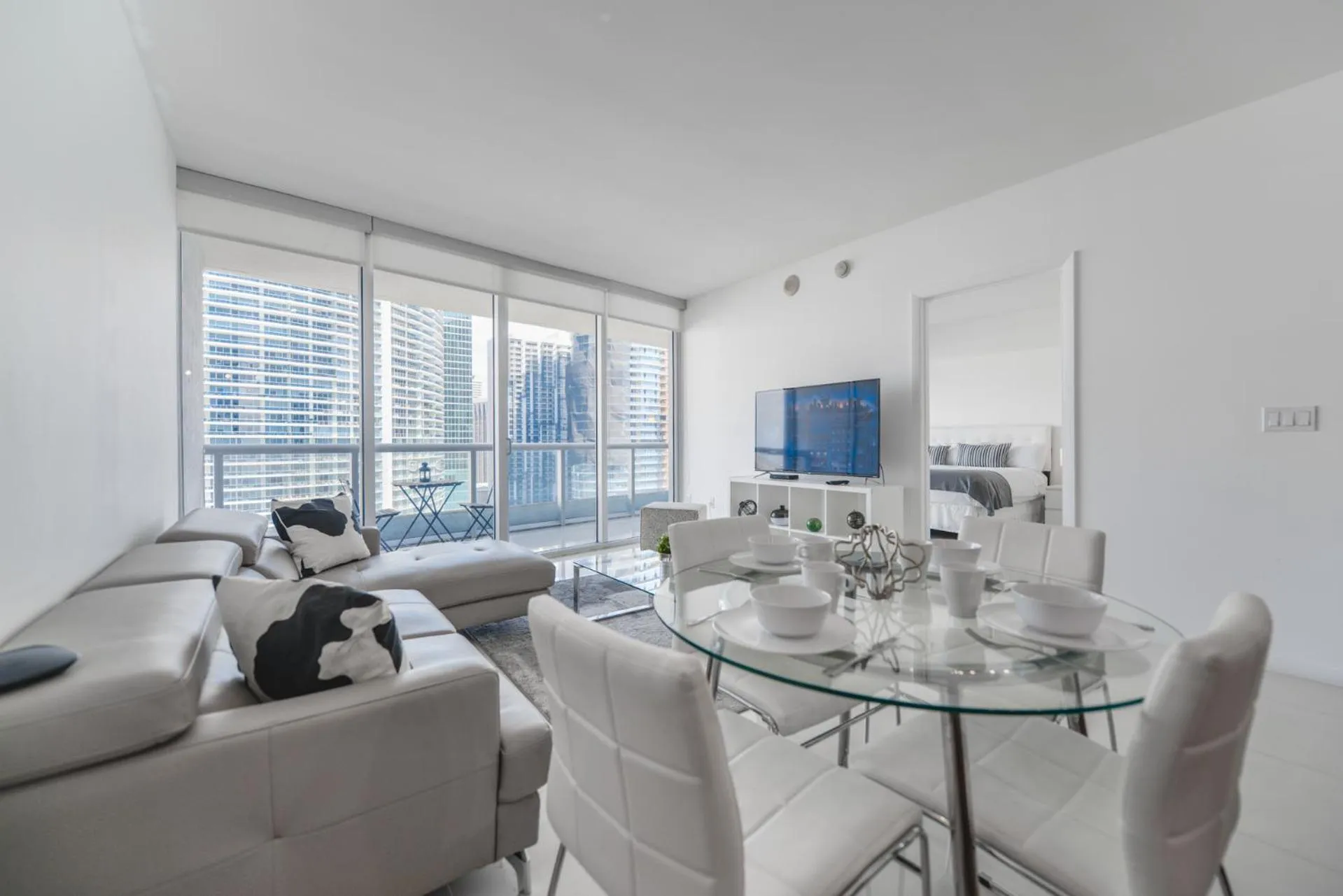 Living room in ICON Brickell residences