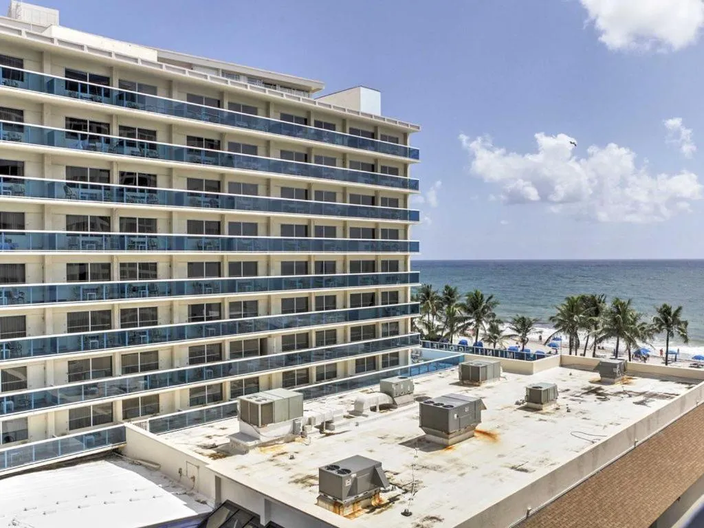 Oceanview on SAND located in Ocean Manor Resort Fort Lauderdale Beach 2 bed 2 bath spacious corner unit partial ocean view