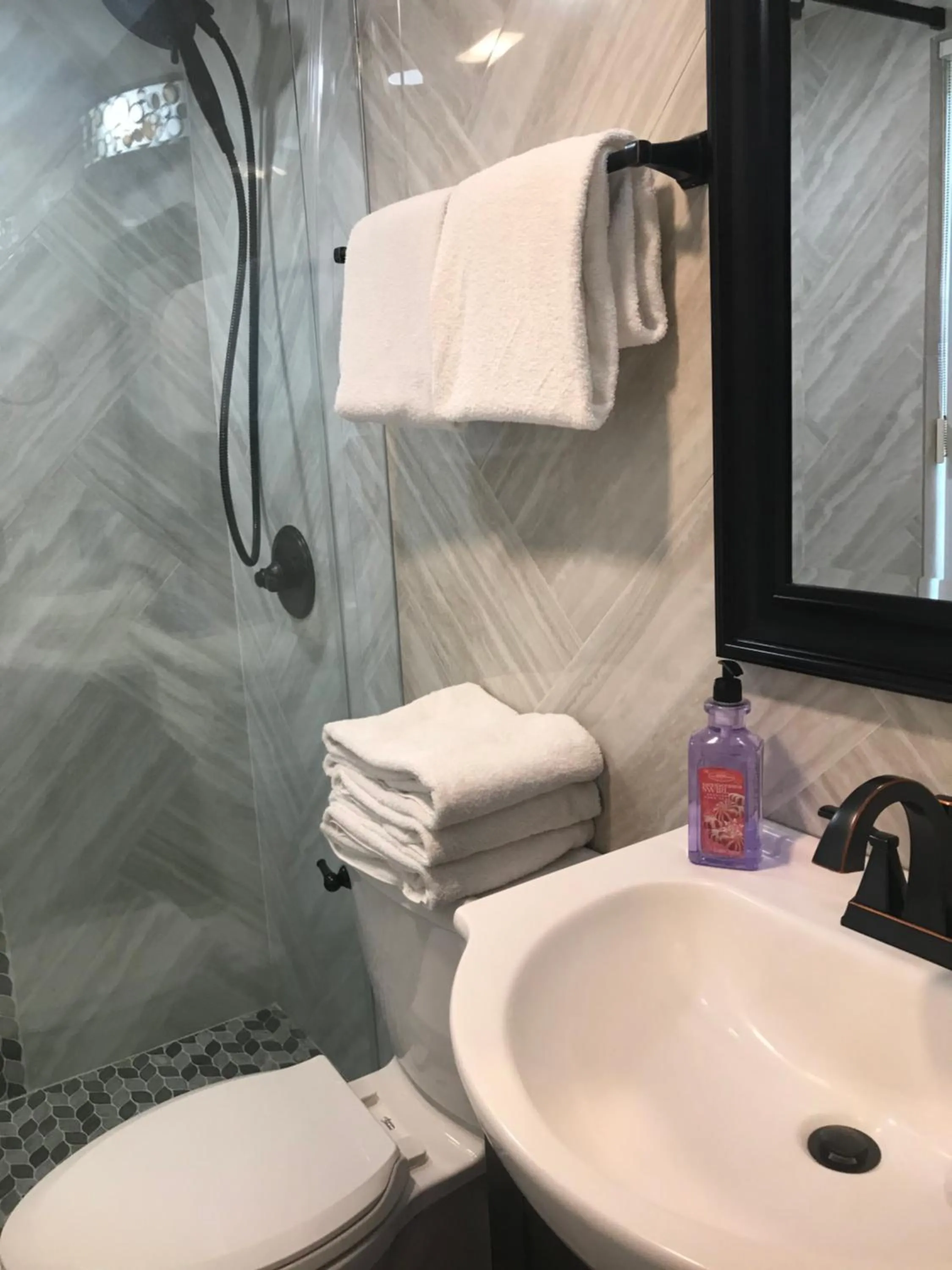 Shower in Oceanview on SAND located in Ocean Manor Resort Fort Lauderdale Beach 2 bed 2 bath spacious corner unit partial ocean view