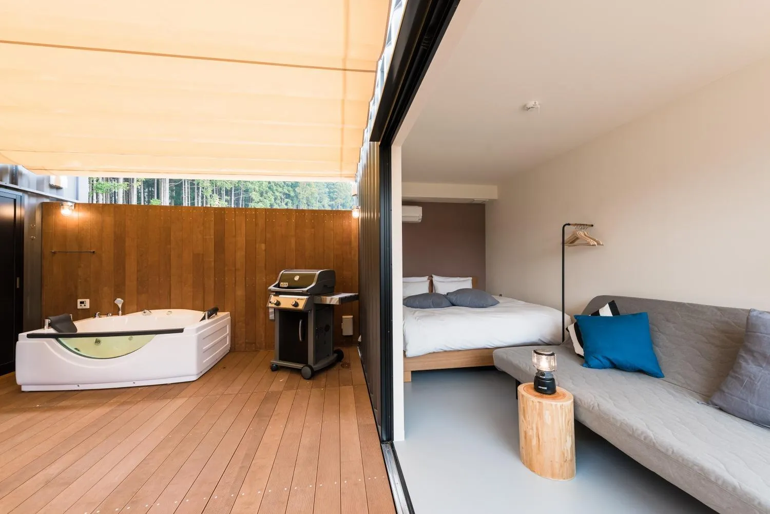 Bathroom, Bed in Mt Fuji View Villa Fujino Kirameki Fujigotemba