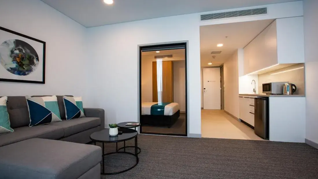 Living room in Essence Suites Taringa Living room in Essence Suites Taringa