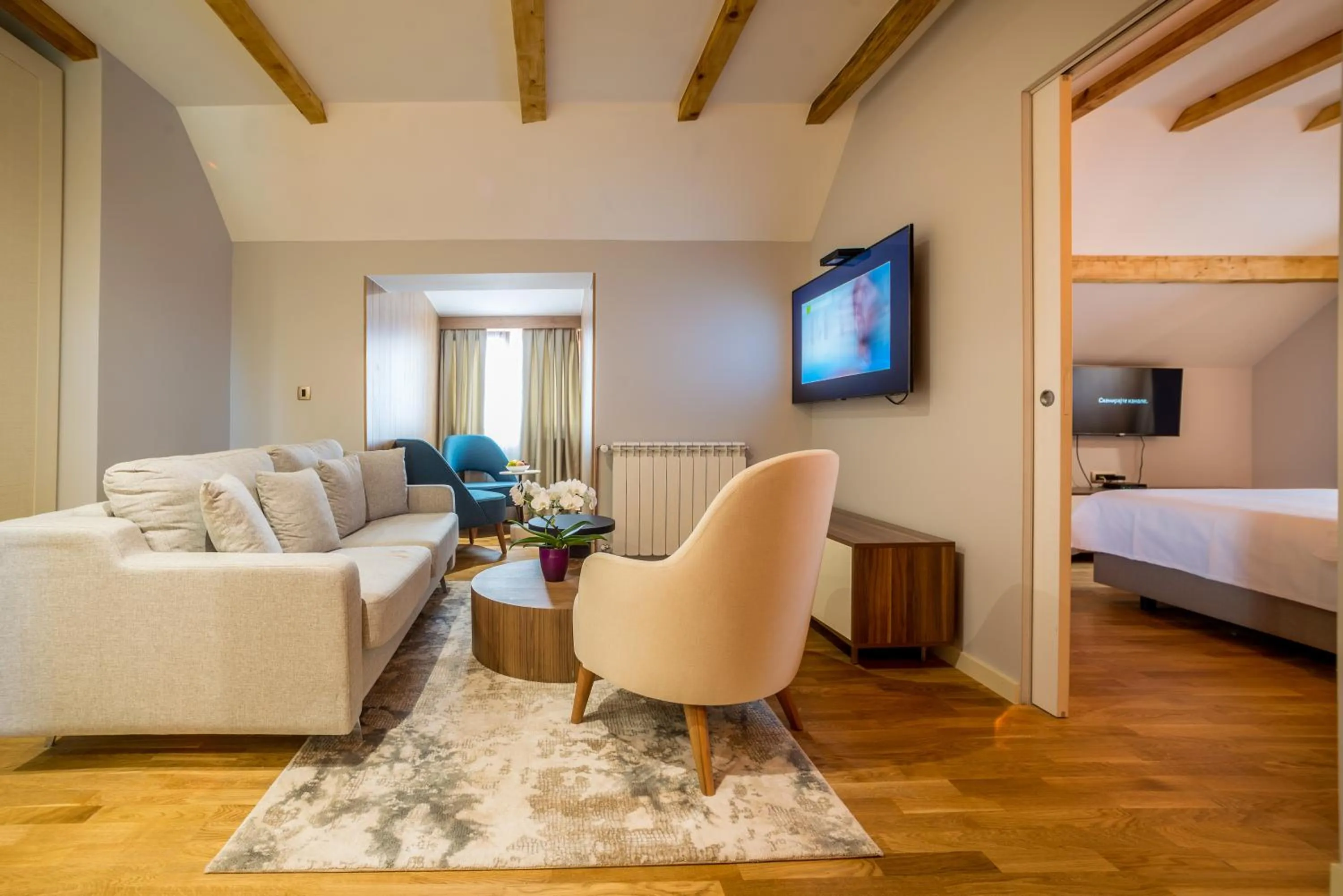 Living room, Bed in Ski Hotel